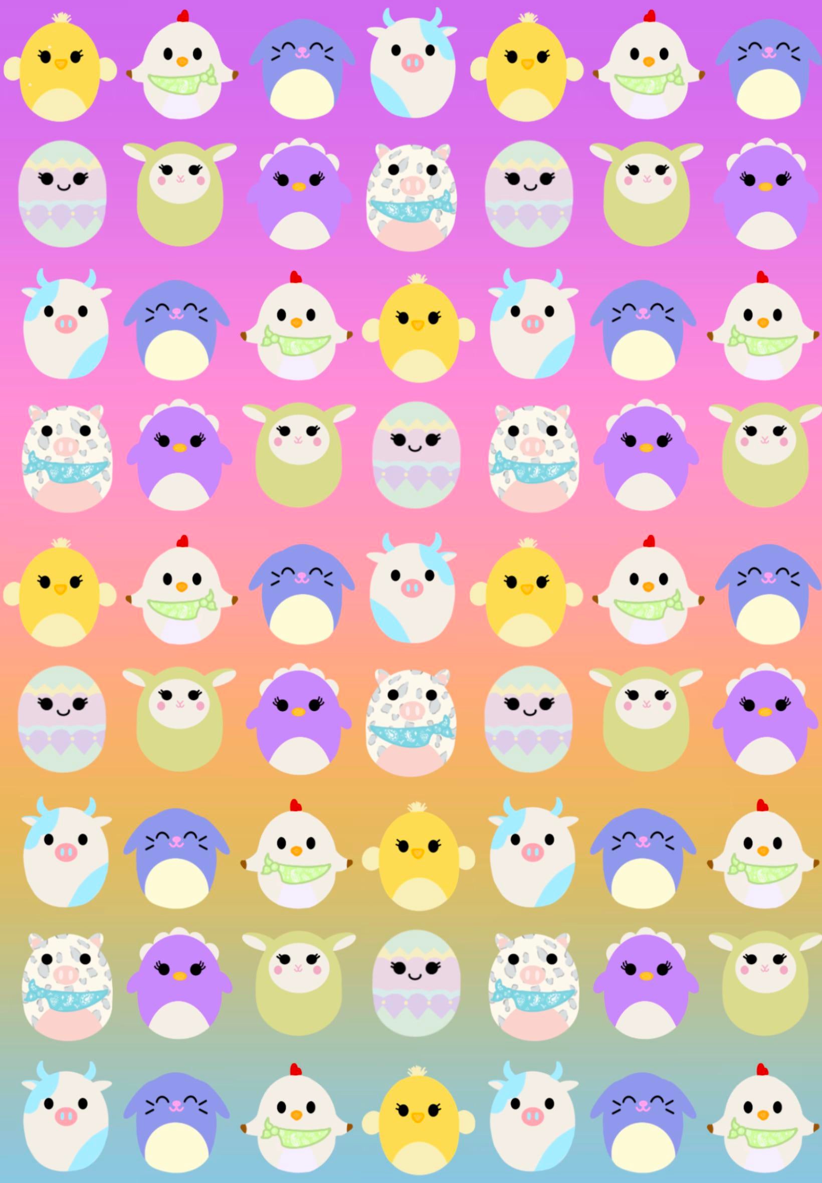 I made an Easter Squishmallow wallpaper