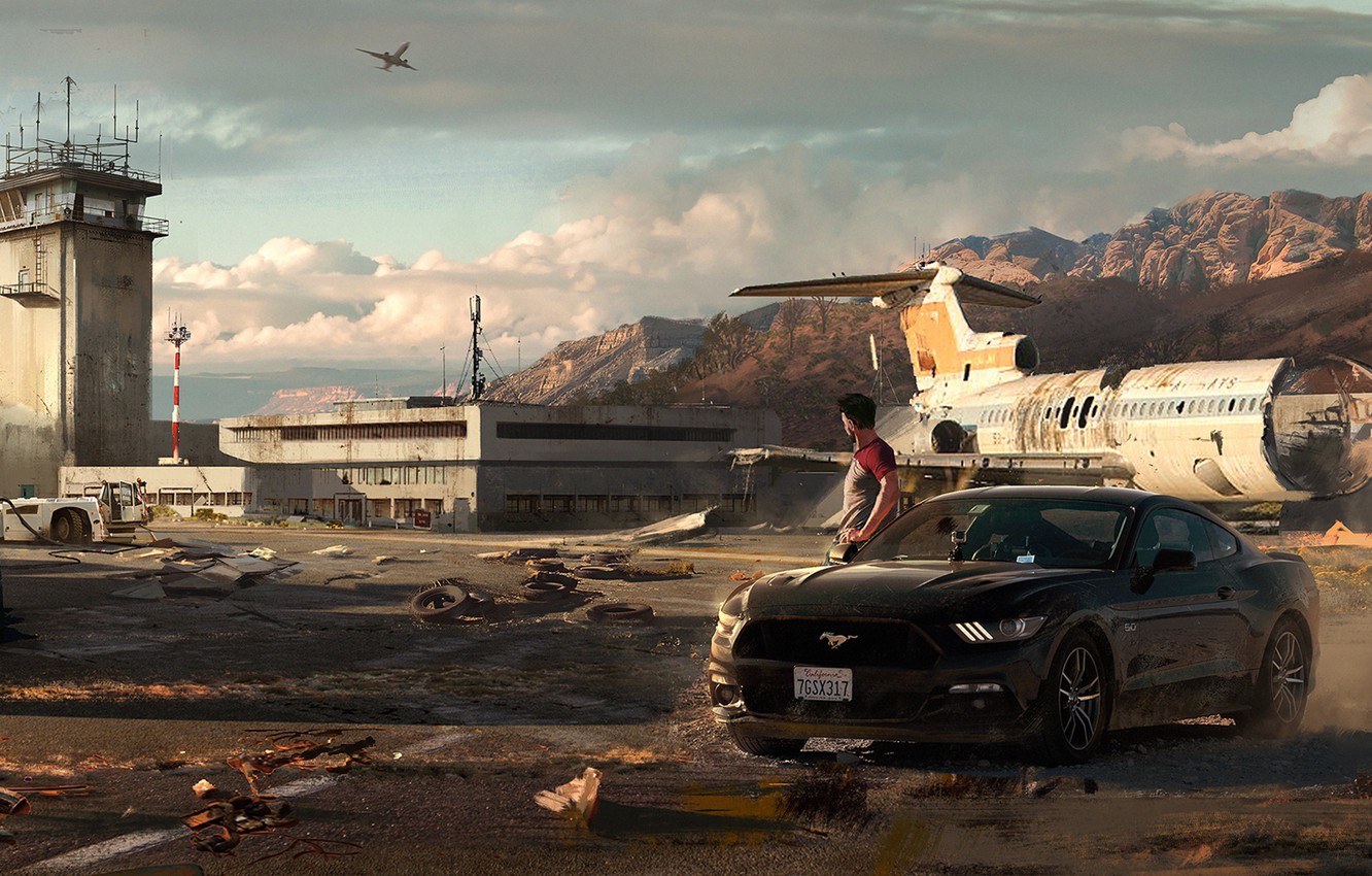 Wallpaper auto, ford mustang, art, the airfield, Need for Speed: Payback image for desktop, section игры
