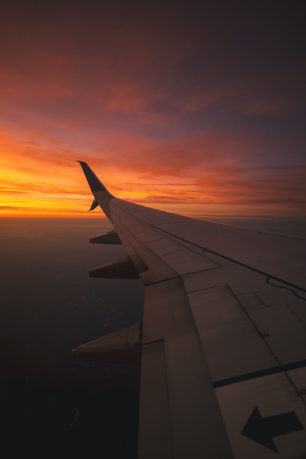 Airplane Sunset Picture. Download Free Image
