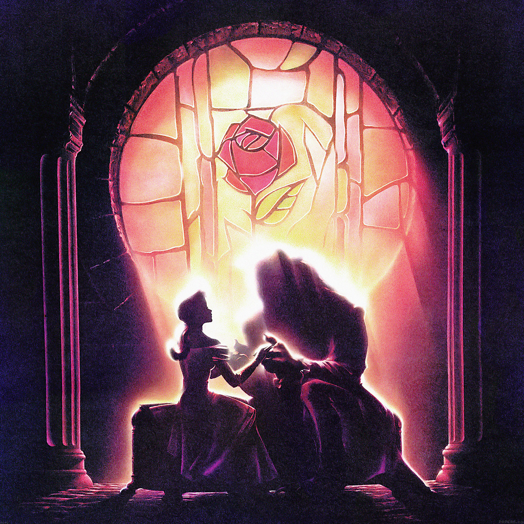 Android wallpaper. wallpaper beauty and the beast disney art illust