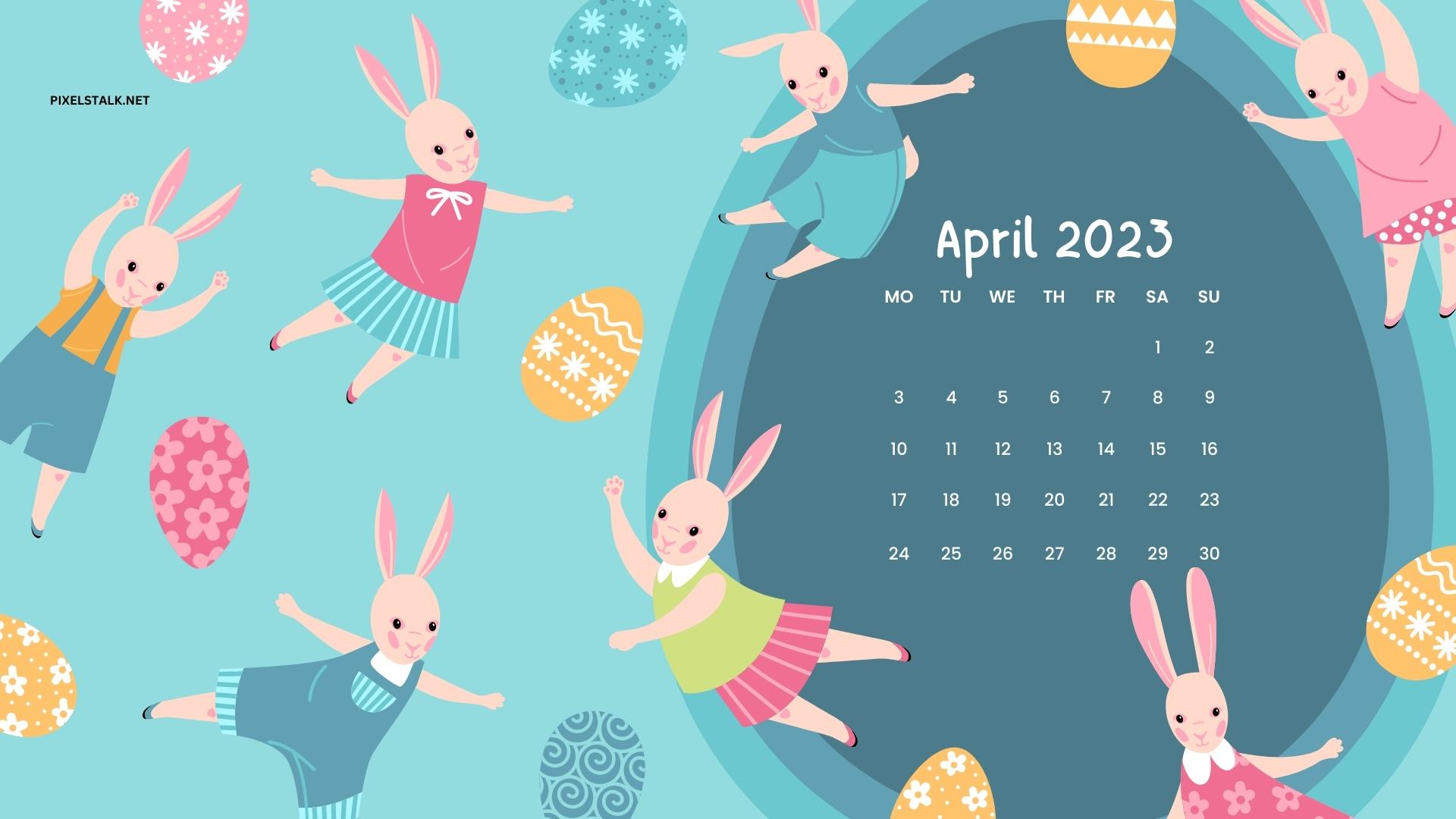 April 2023 Calendar Desktop Wallpaper