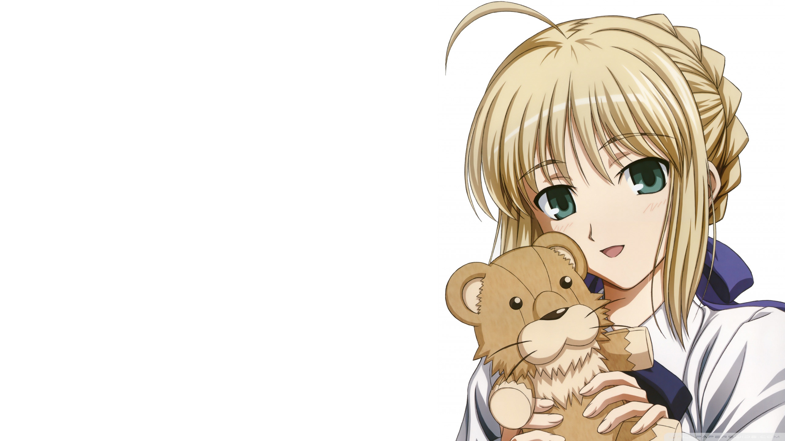 Anime Girl With A Lion Toy Ultra HD Desktop Background Wallpaper for 4K UHD TV, Tablet