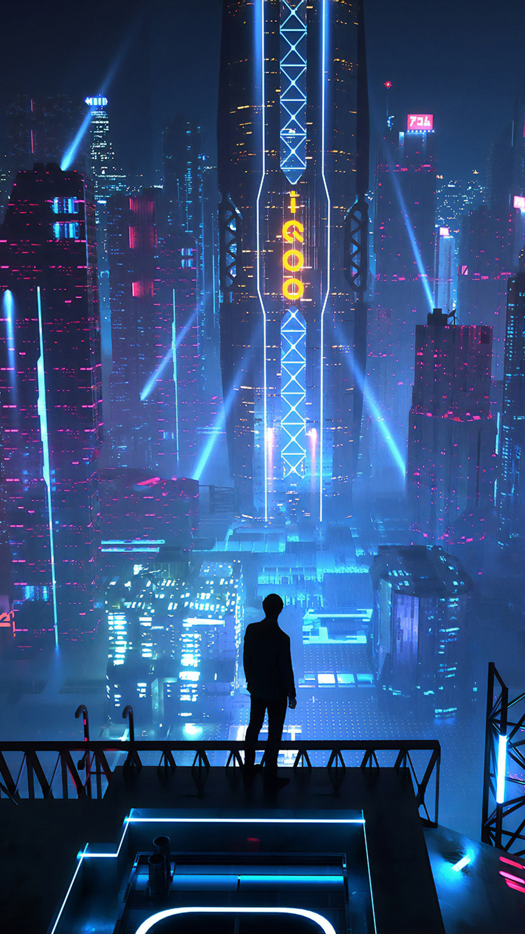 1080x1920 neon, city, artist, artwork, digital art, hd, buildings, behance, cyberpunk for iphone wallpaper