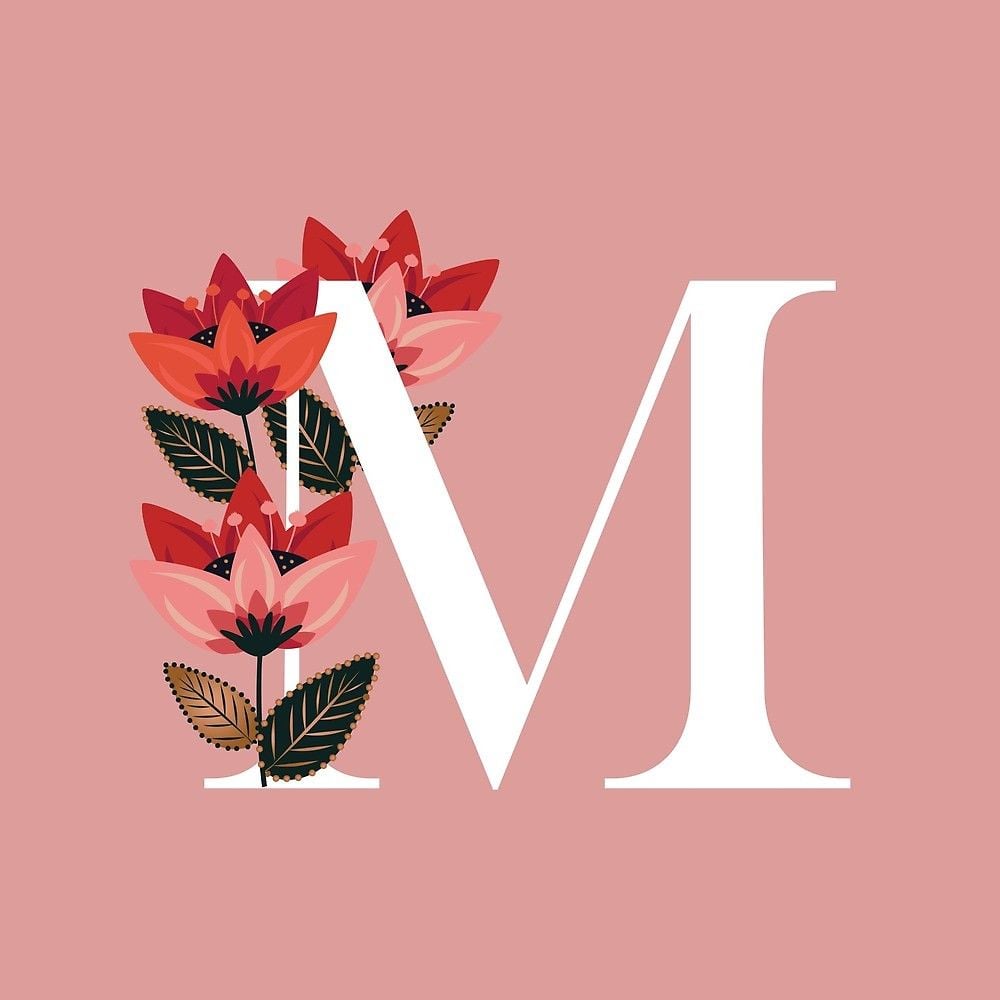 Venice Floral Monogram M by werlangpaper. Redbubble. Monogram wallpaper, Alphabet wallpaper, Floral monogram letter