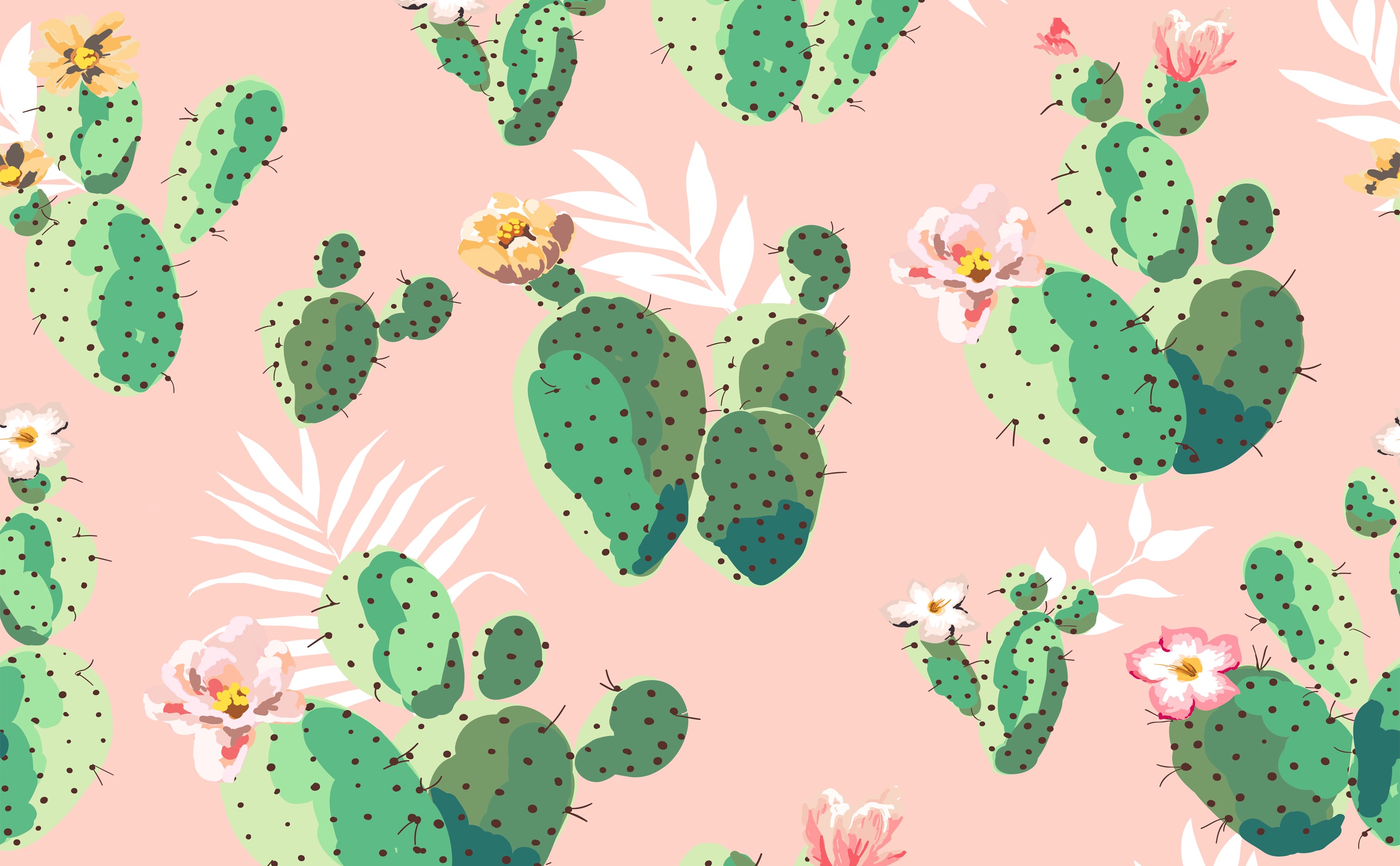 Cactus Plants Wallpaper for Walls. Cacti on Pink