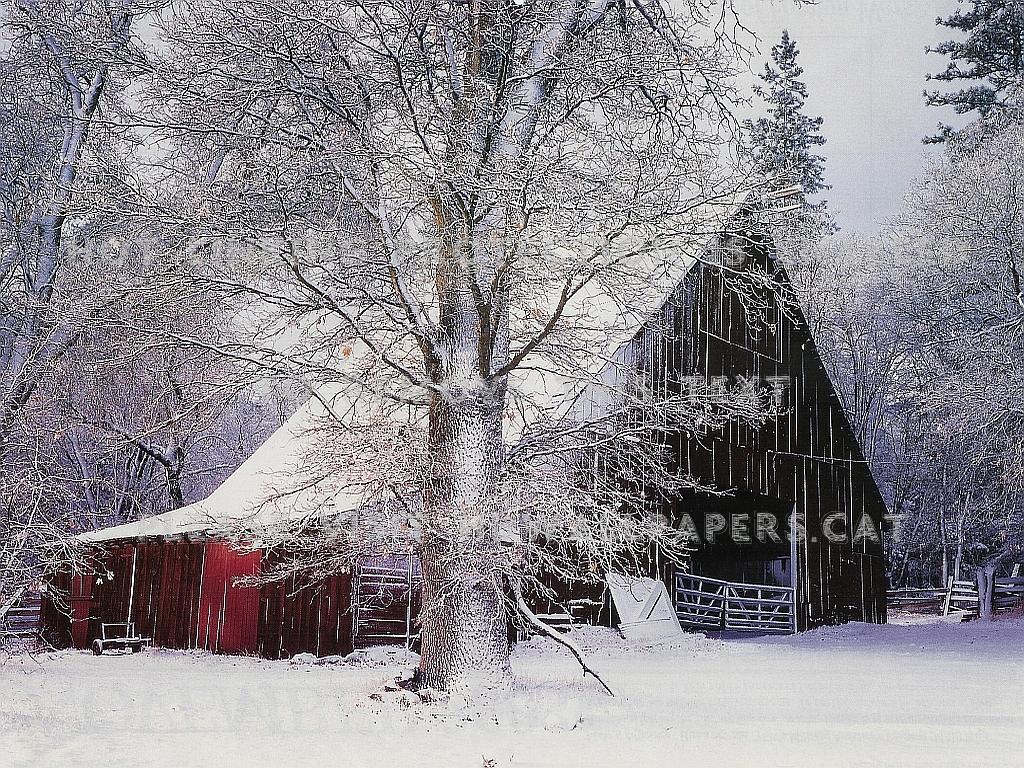 Winter Farm Desktop Wallpaper