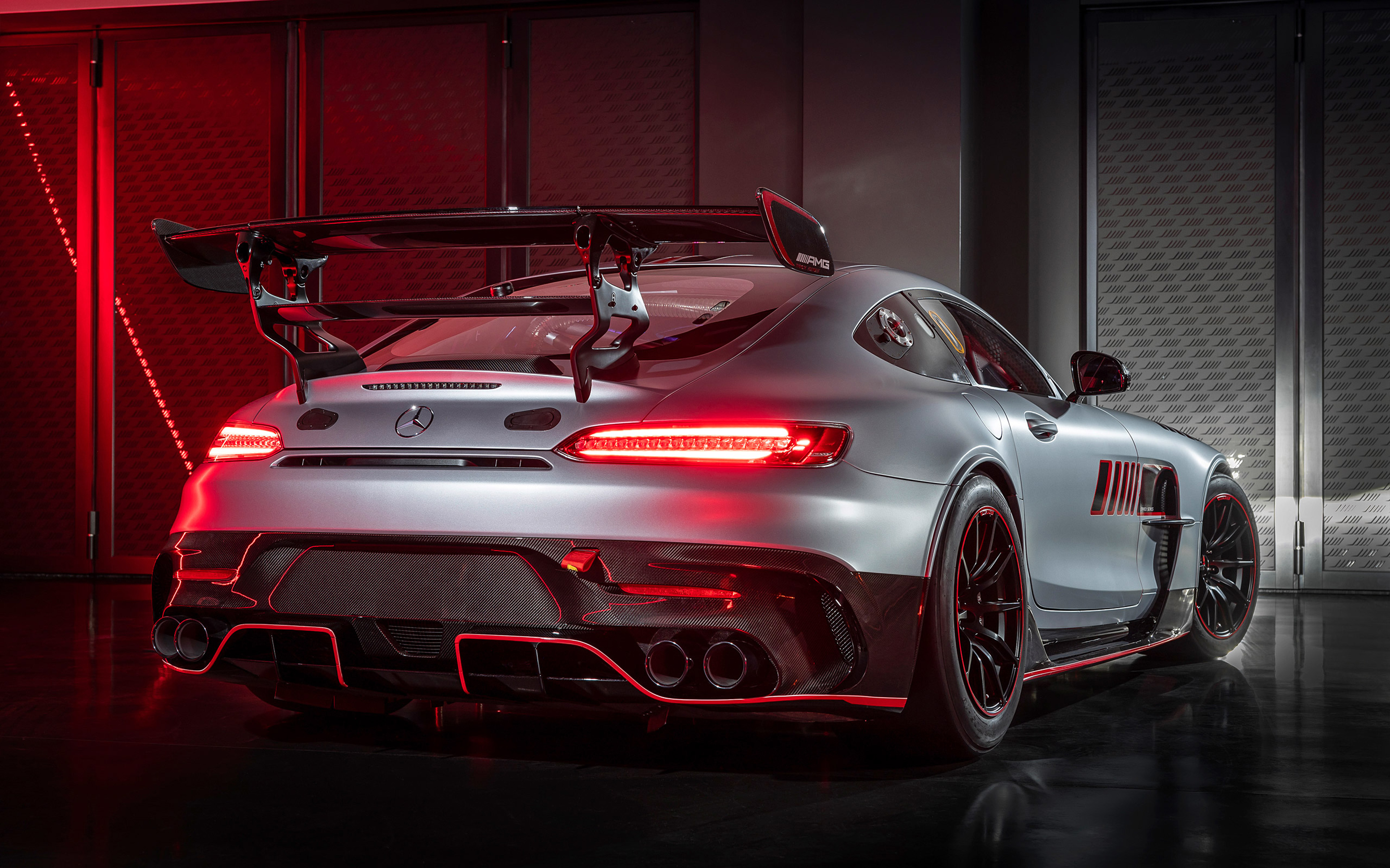 Download Wallpaper 2023, Mercedes AMG GT Track Series, 4k, Rear View, Exterior, Tuning Mercedes AMG GT, Supercar, German Sports Cars, German Cars, Mercedes Benz For Desktop With Resolution 3840x2400. High Quality HD Picture Wallpaper