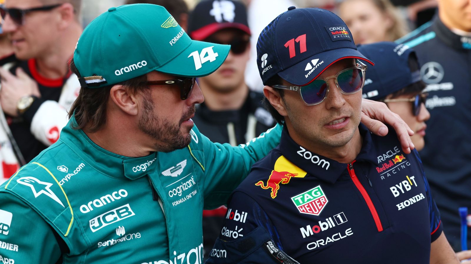 Sergio Perez joins Aston Martin banter: 'Nice to see three Red Bulls on podium'