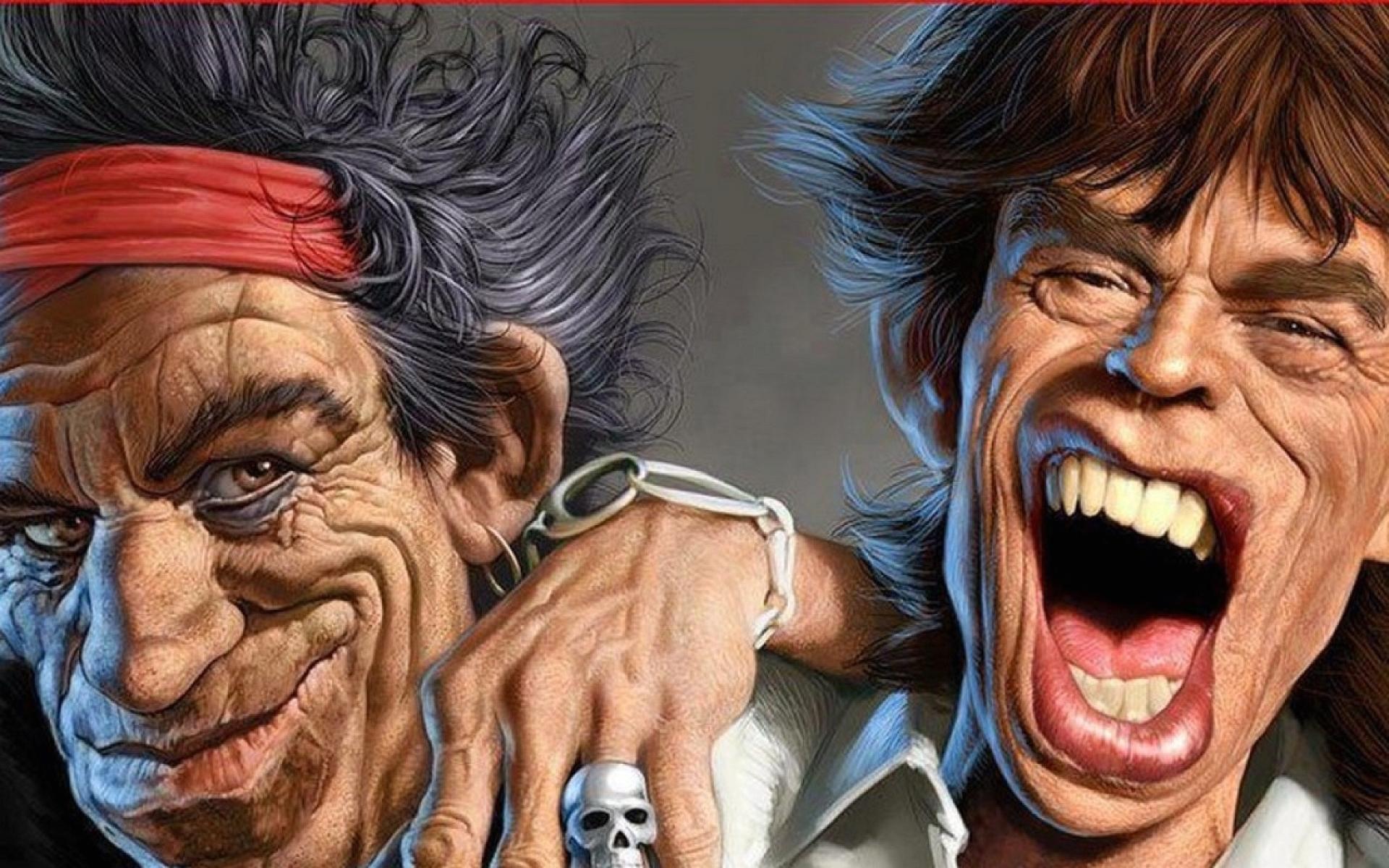 Wallpaper Funny Rolling Stones Caricature Mick Jagger x