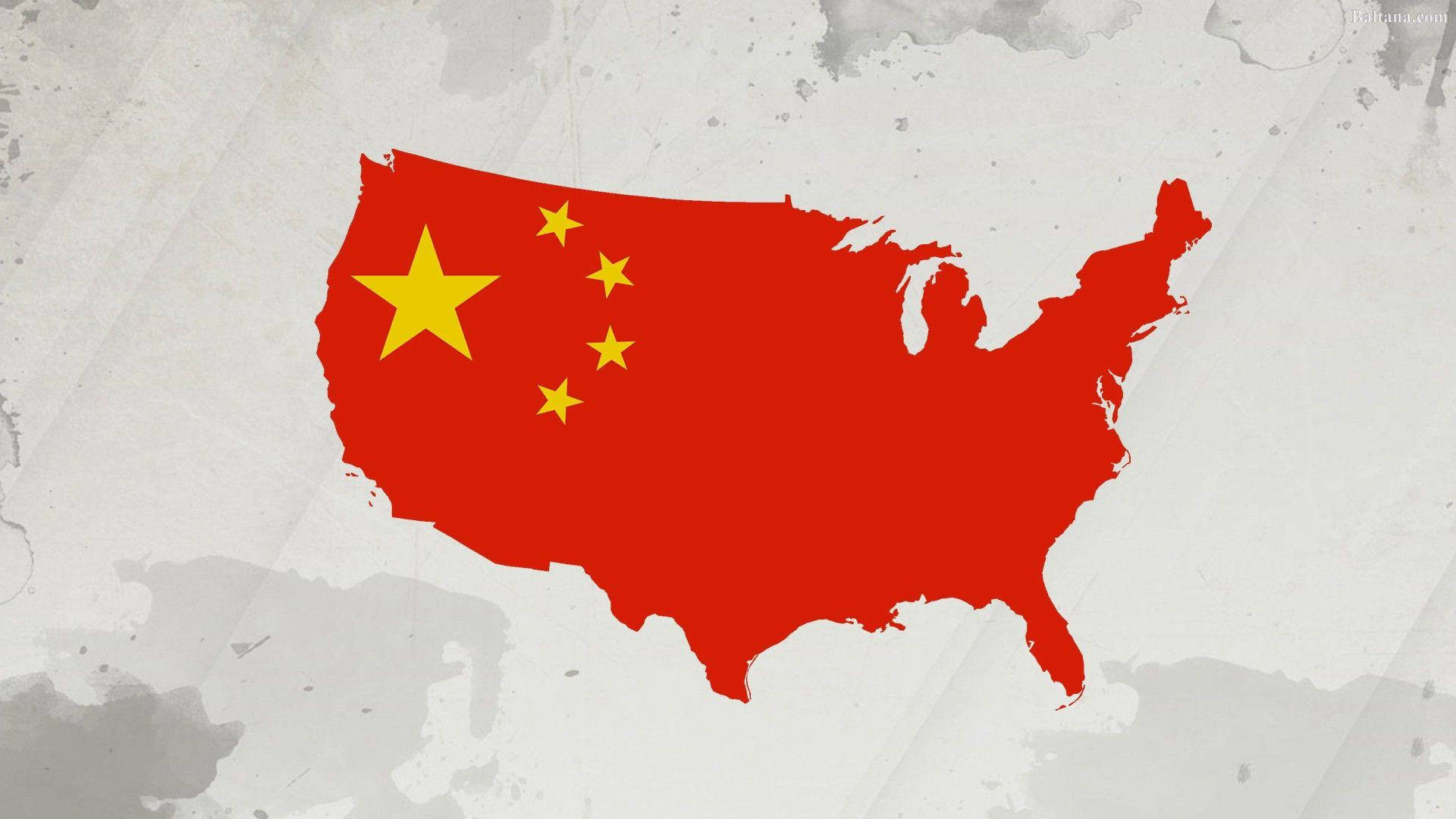 Download China Flag Map Wallpaper