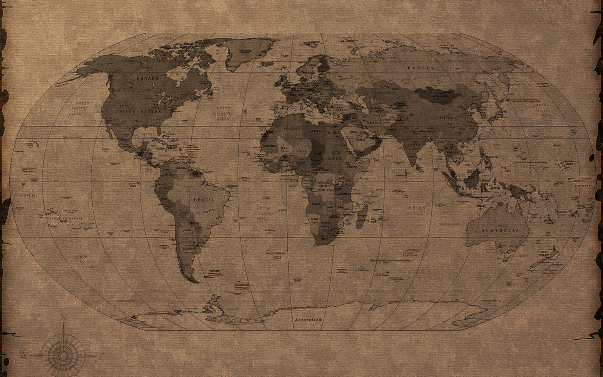 Download Countries Map Old Aesthetic Wallpaper
