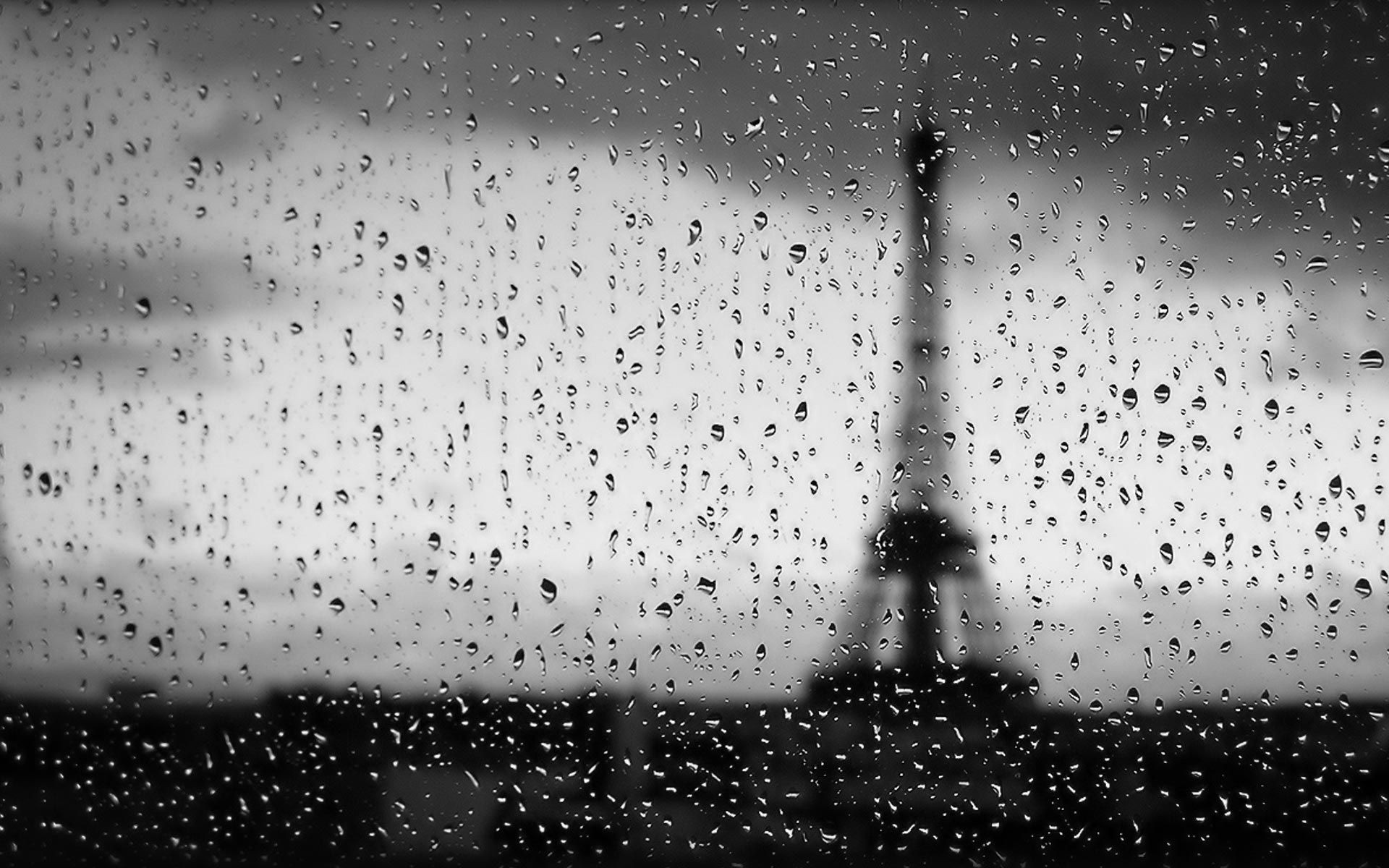Wallpaper, snow, rain, texture, Paris, Eiffel Tower, water on glass, Freezing, weather, drop, shape, line, darkness, black and white, monochrome photography 1920x1200