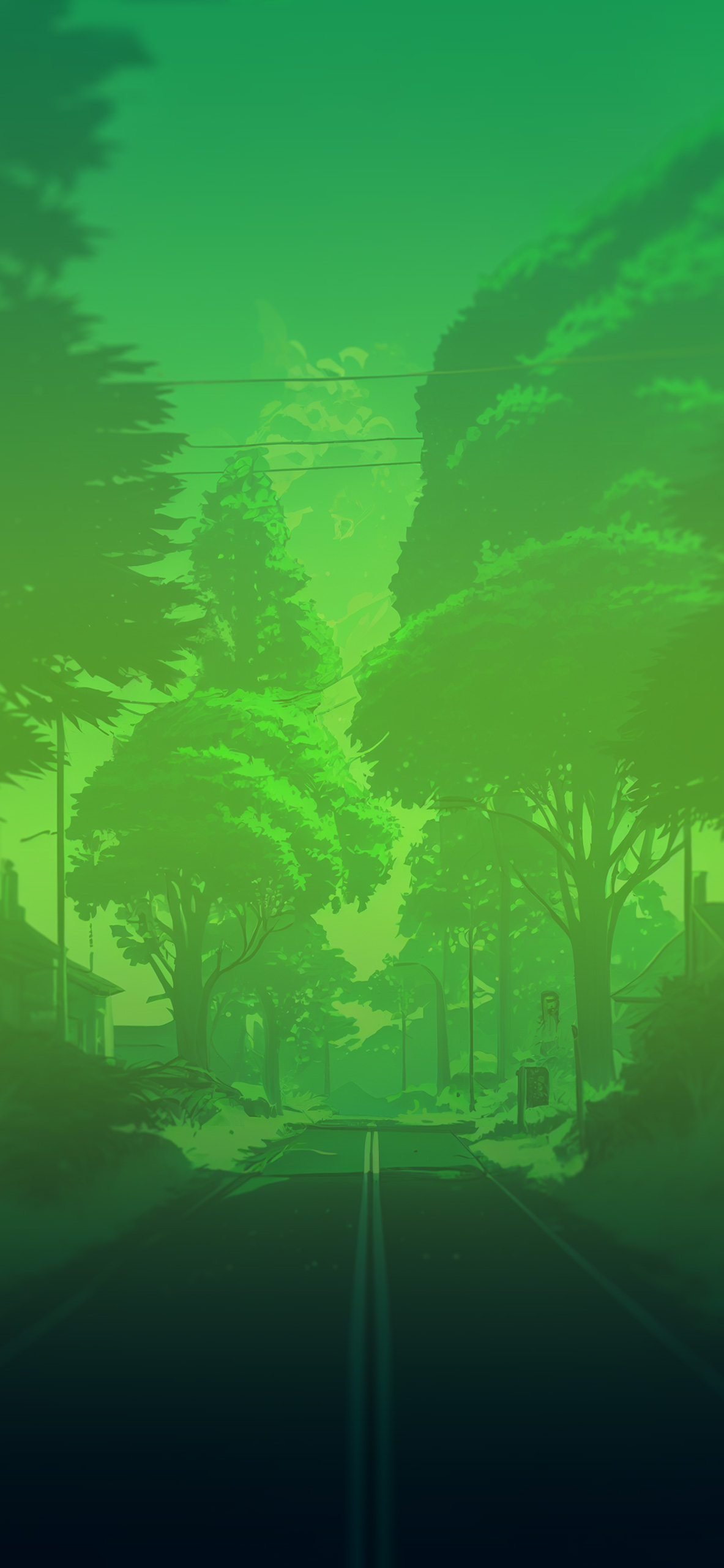 Green Aesthetic Anime Background Wallpaper