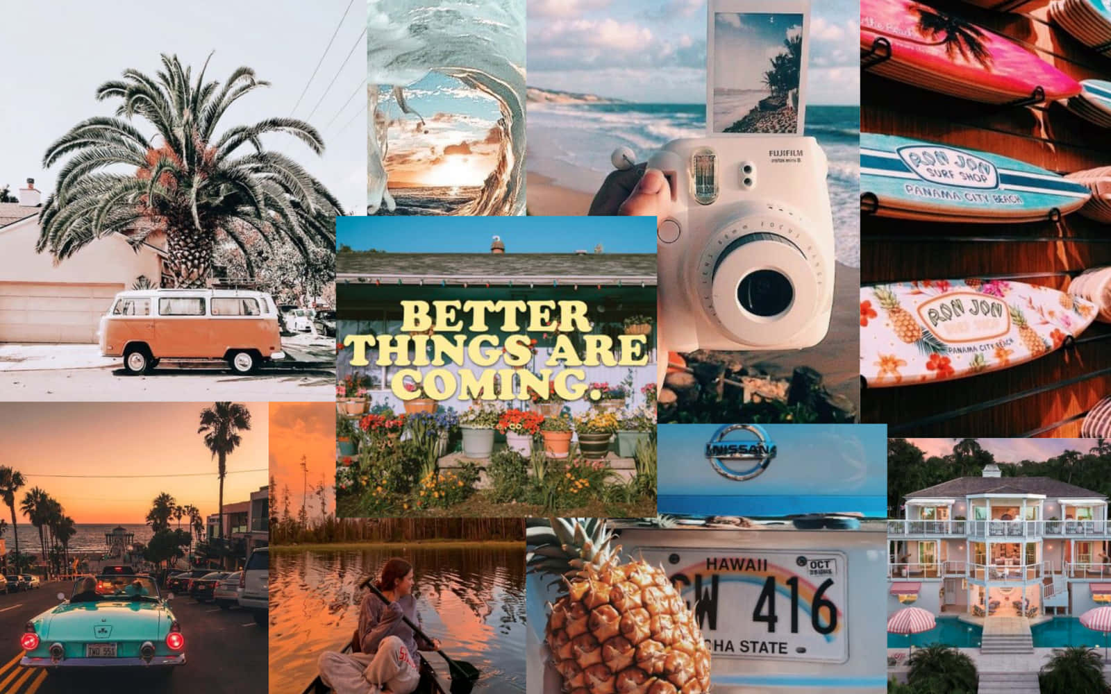Download Get Ready to Send Summer Vibes with Aesthetically Pleasing Collage Laptop Wallpaper