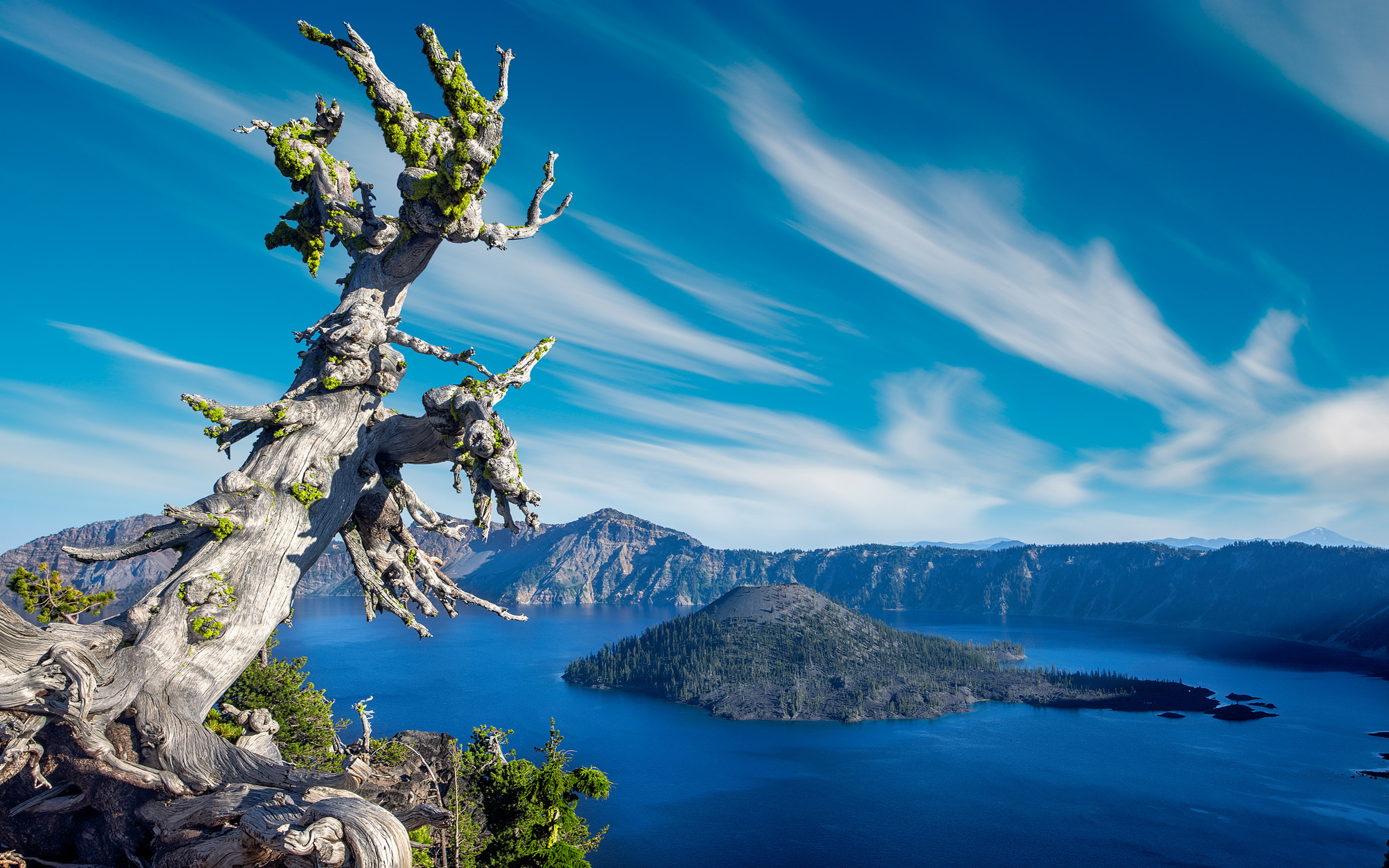 Crater Lake In National Park Crater Lake In Southern Oregon United States Of America Summer Wallpaper HD For Deskx2400, Wallpaper13.com