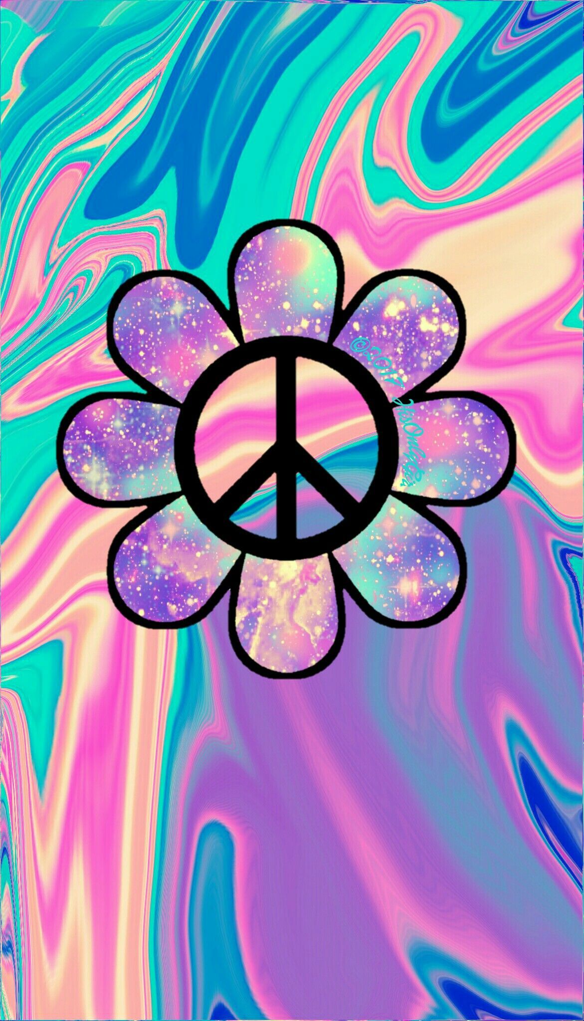 tie dye peace sign background