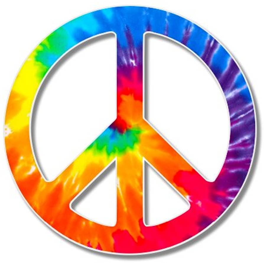 AK Wall Art Peace Sign Tie Dye Vinyl Sticker