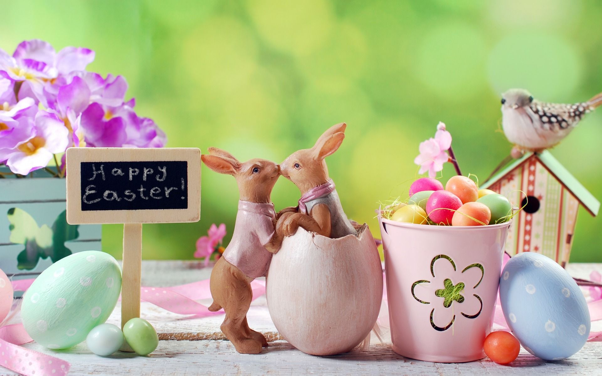 Easter Eggs with Rabbit Wallpaper