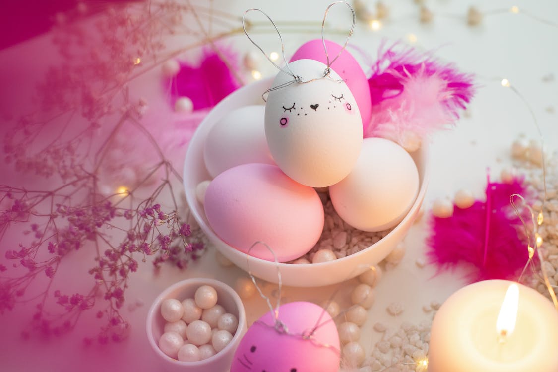 White And Pink Easter Bunny Eggs · Free