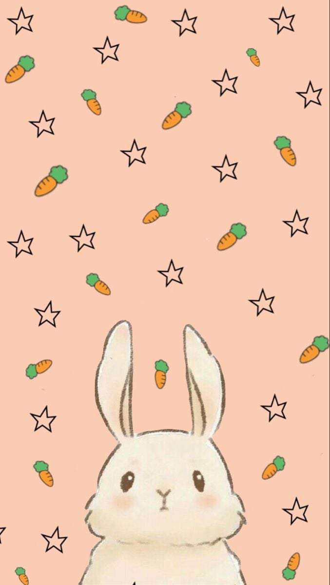 Bunny wallpaper. Bunny wallpaper, Rabbit wallpaper, Cute bunny cartoon