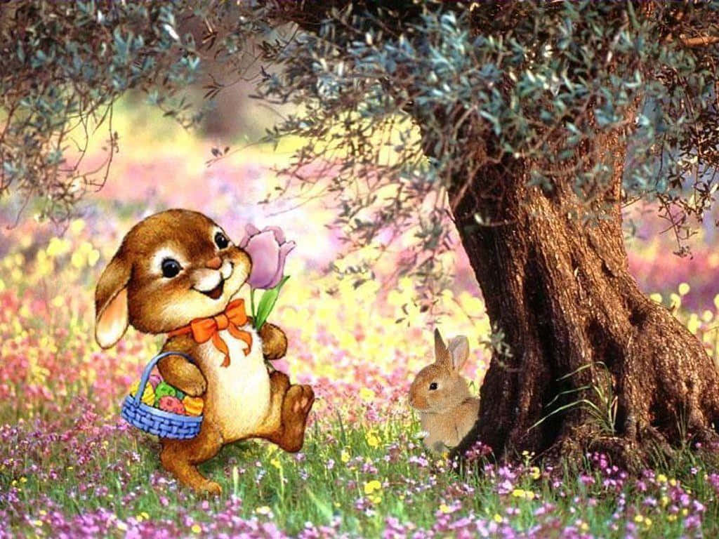 Download Funny Easter Bunny Walking Picture