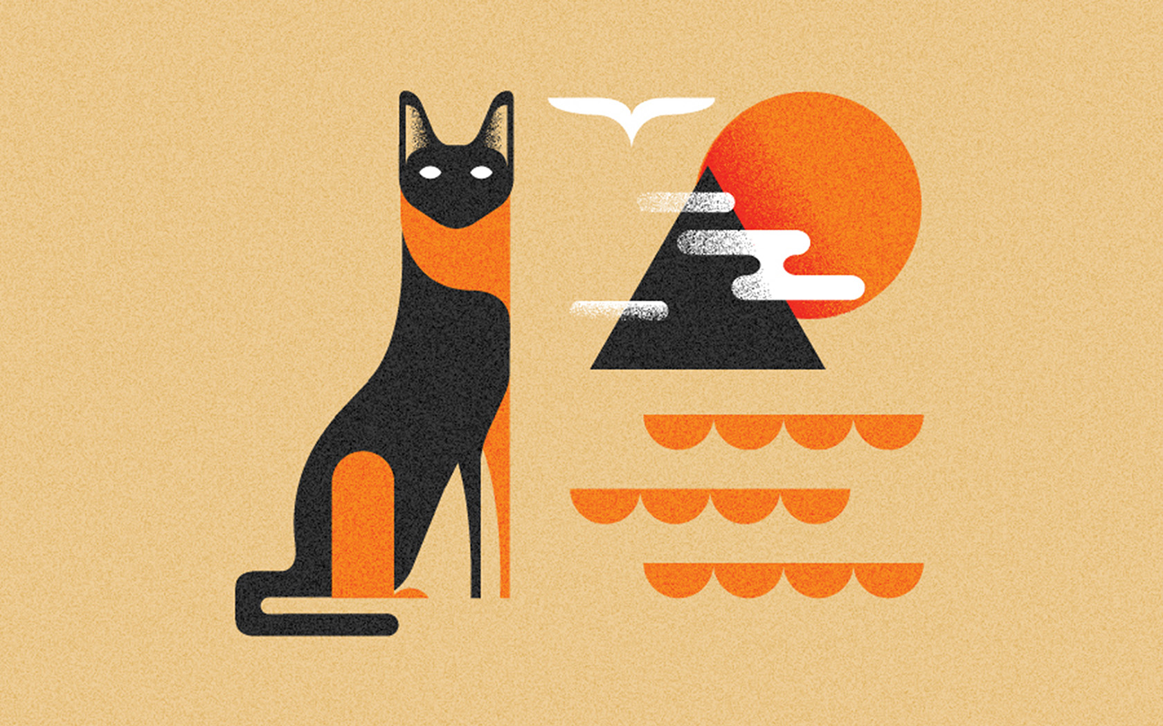 wallpaper for desktop, laptop. art cat illust minimal simple