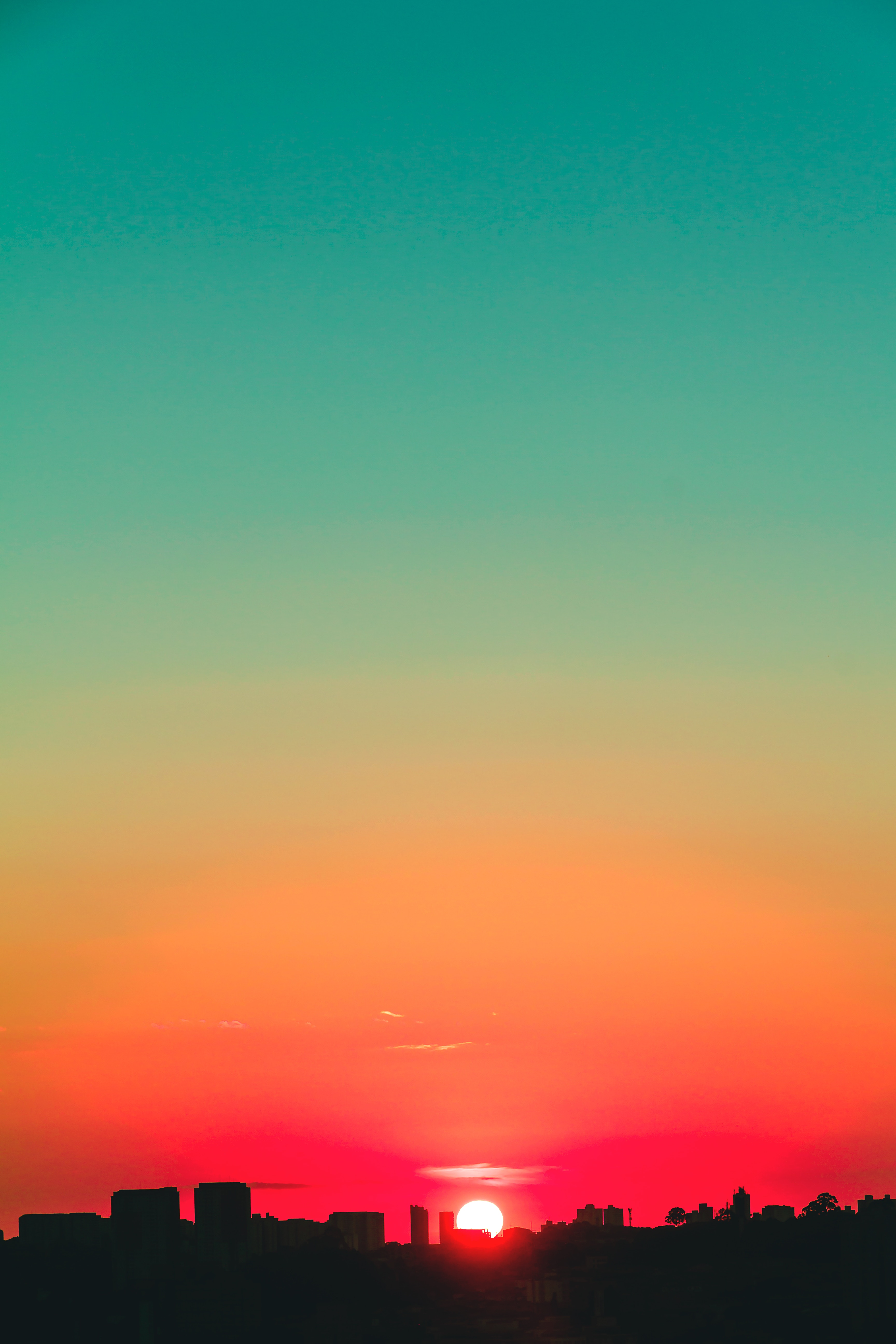 Wallpaper Orange and Blue Sky During Sunset, Background Free Image