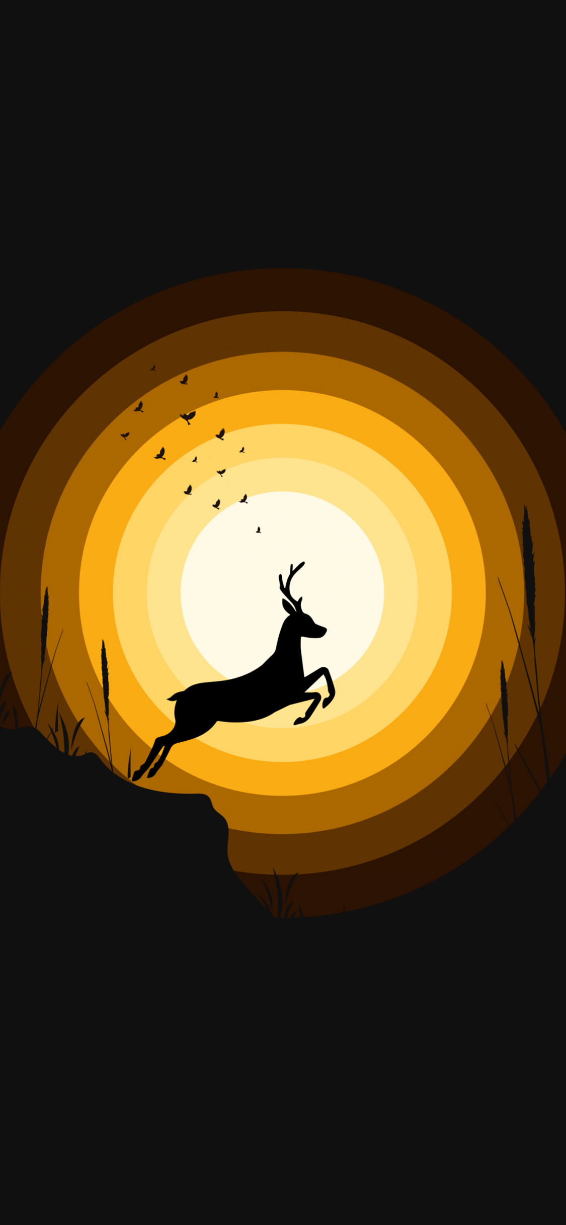 Deer Wallpaper 4K, Silhouette, Sun, Black Dark