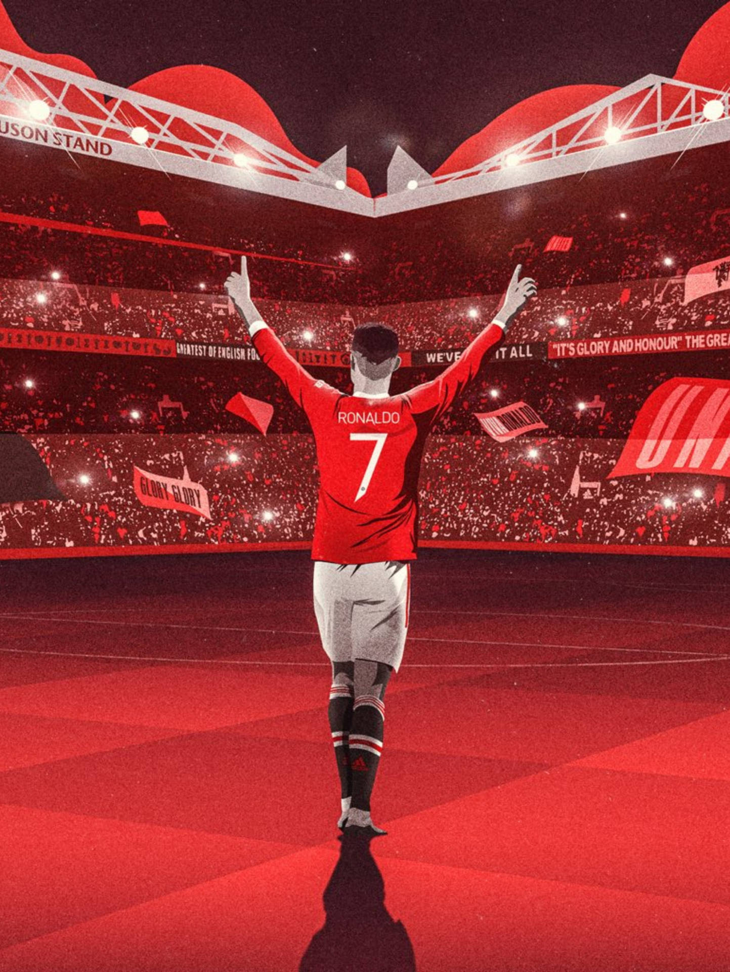 Download Cristiano Ronaldo Manchester United Red Stadium Wallpaper