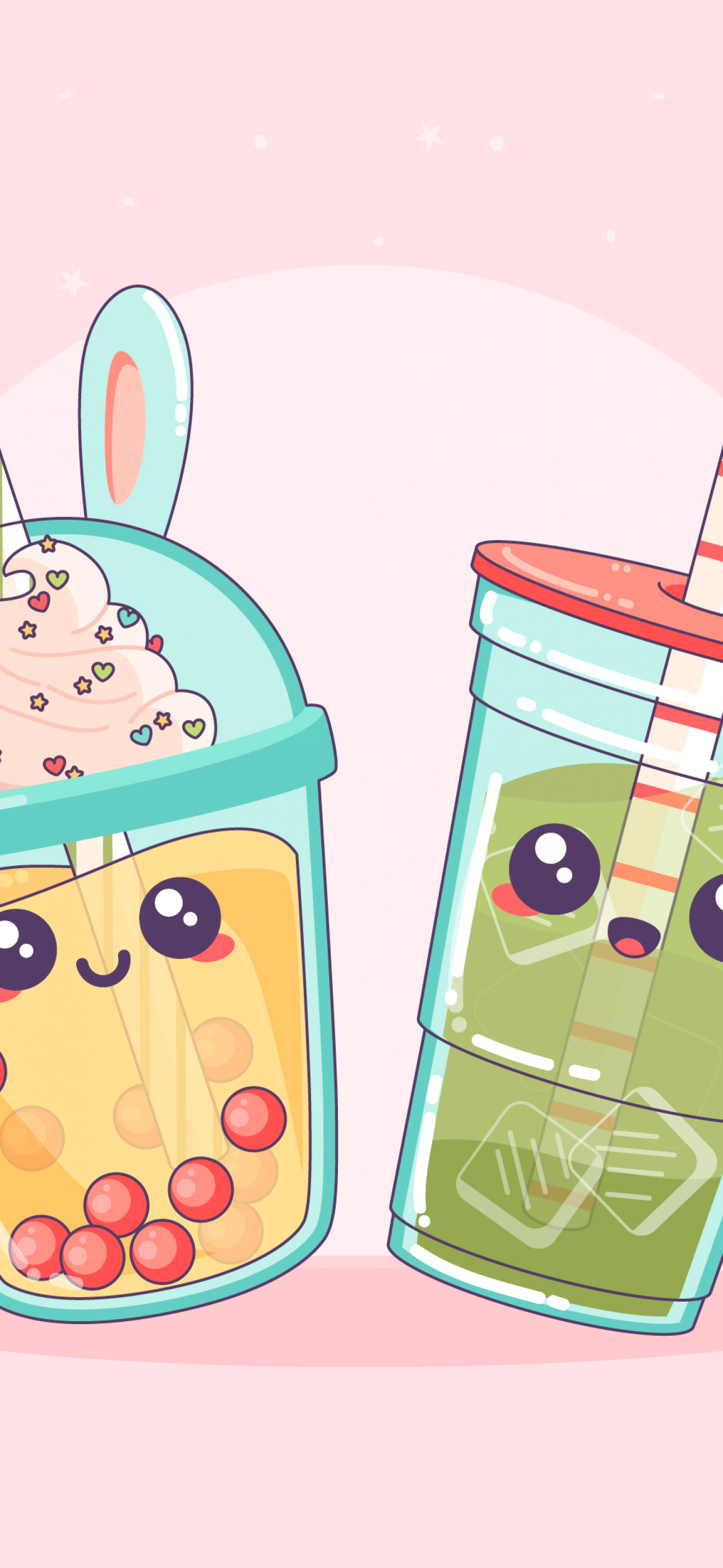 Kawaii bubble tea Wallpaper 4K, Kawaii boba tea, Cute