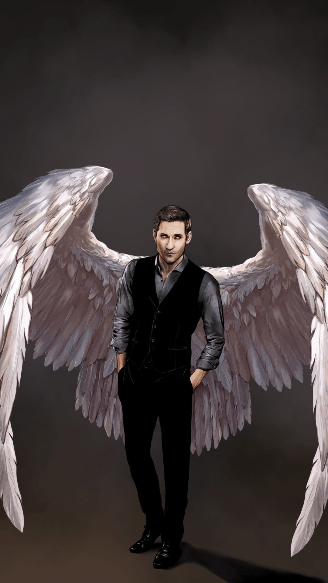 Lucifer with angel wings art. Lucifer, Lucifer characters, Lucifer morningstar