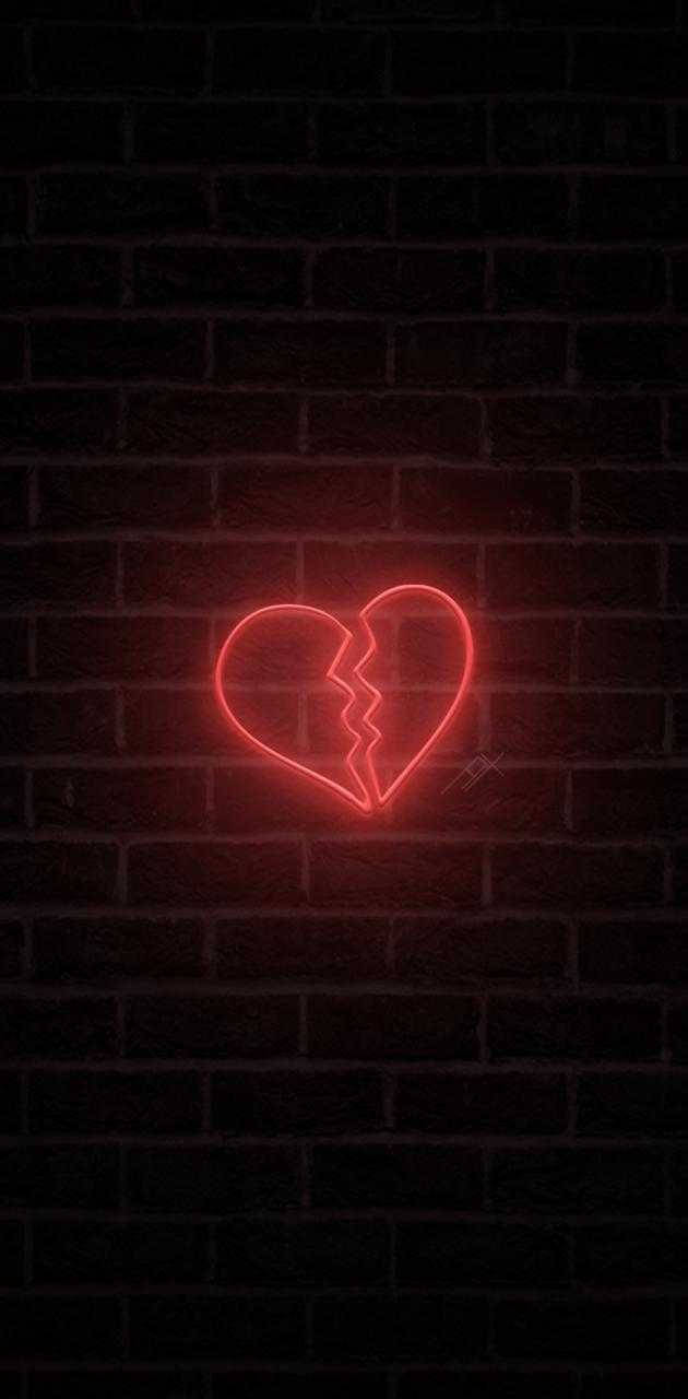 Broken Heart Black Wallpaper