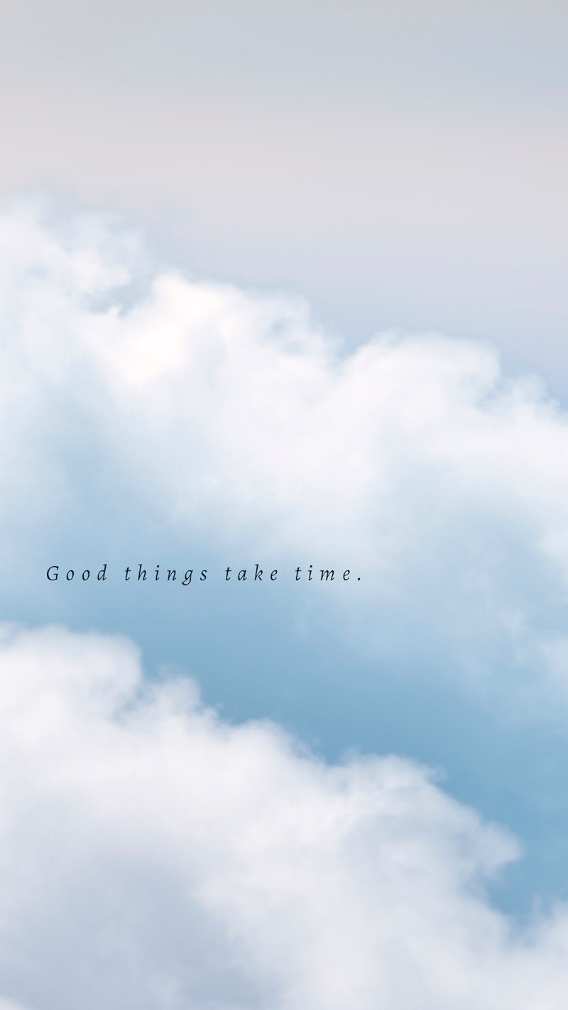 Inspiring quote on blue sky