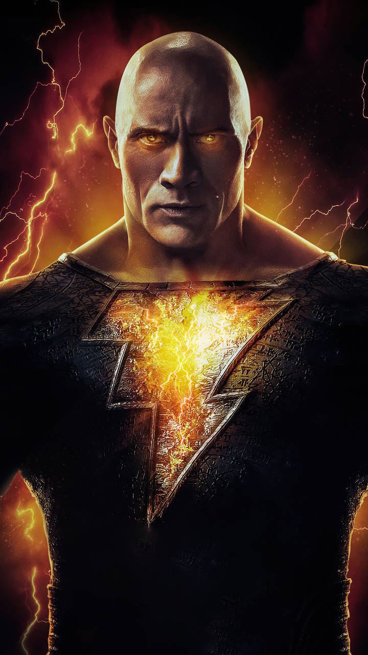 Download The Rock Black Adam Poster Glowing Wallpaper