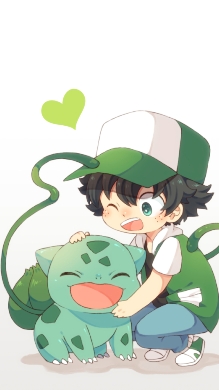 Wallpaper / Anime Crossover Phone Wallpaper, My Hero Academia, Bulbasaur (Pokémon), Izuku Midoriya, Pokémon, 750x1334 free download