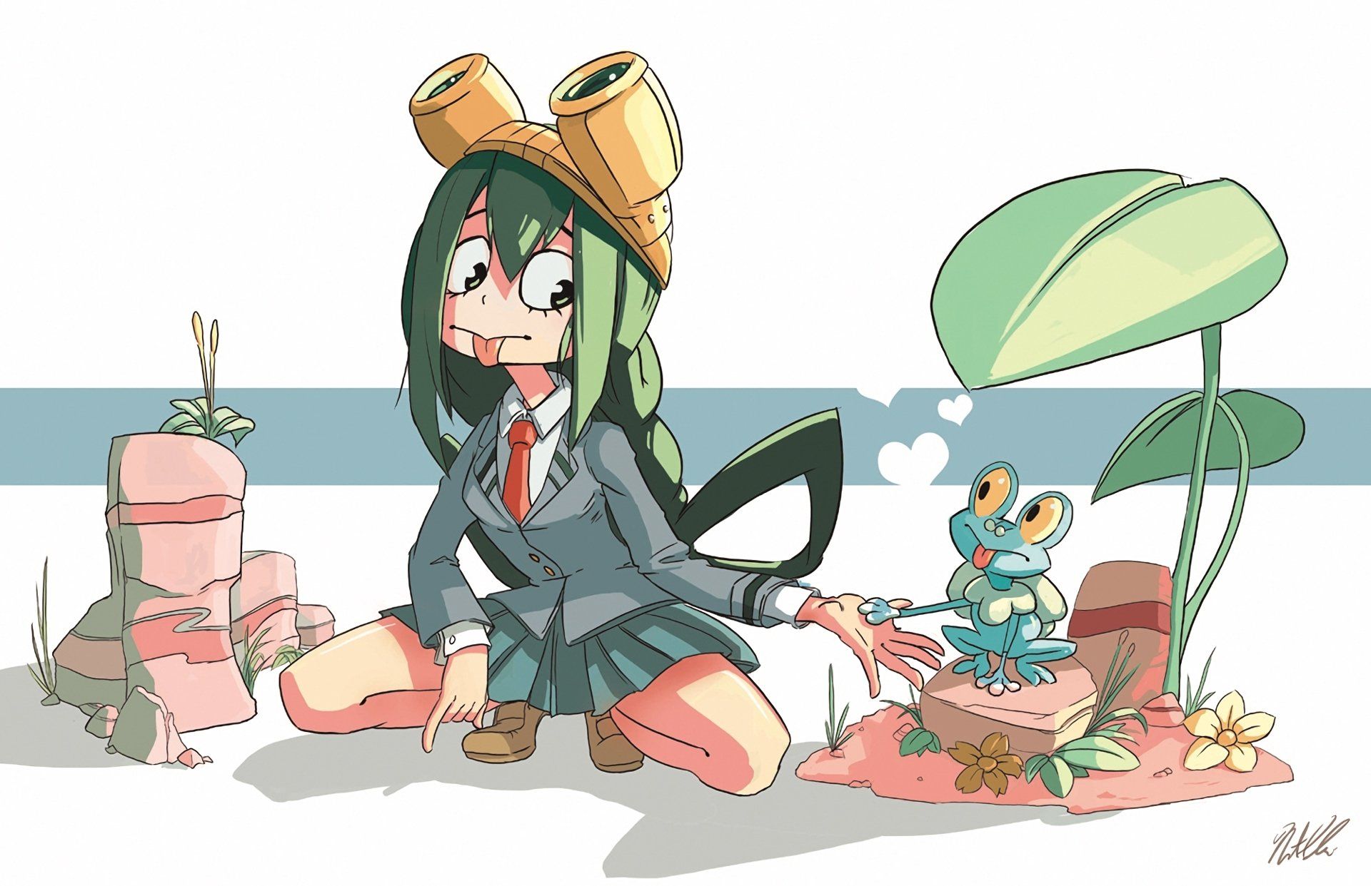 Anime Crossover Froakie (Pokémon) Tsuyu Asui Boku no Hero Academia Pokémon Fondo de Pantalla. Tsuyu asui, Papel de parede de heróis, Anime