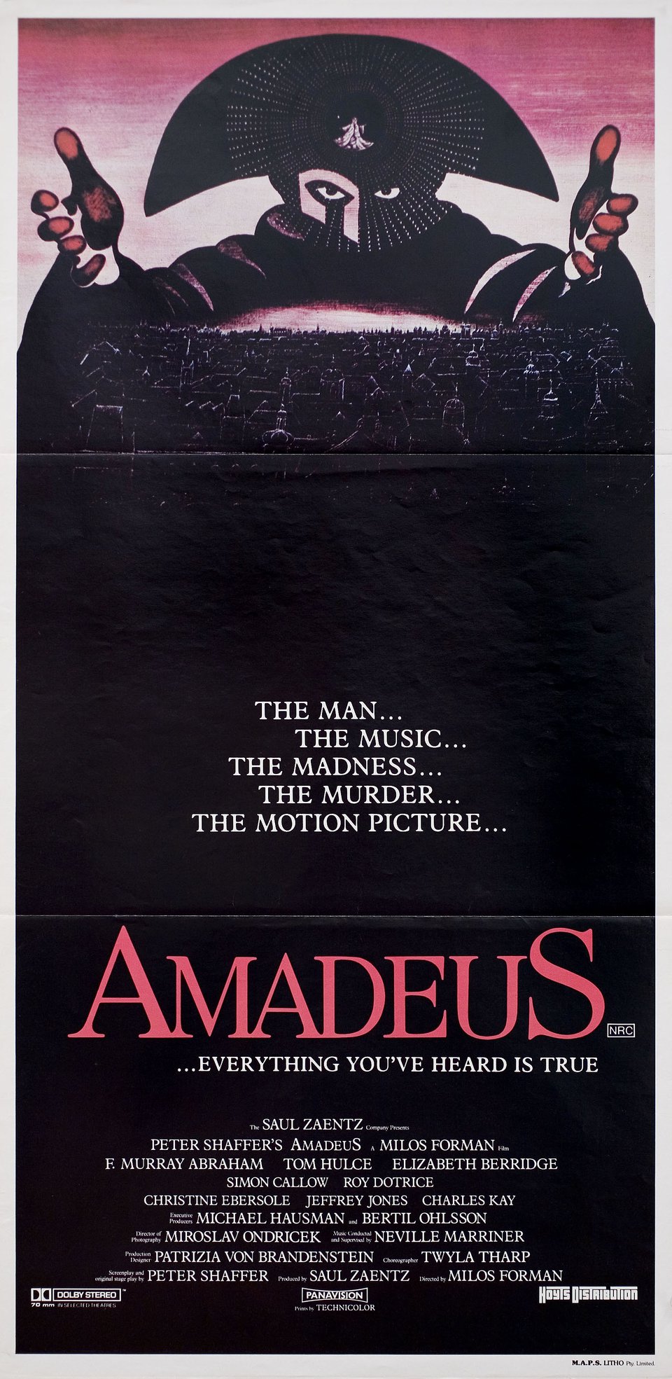 Amadeus 1984 Australian Daybill Poster Movie Poster Gallery
