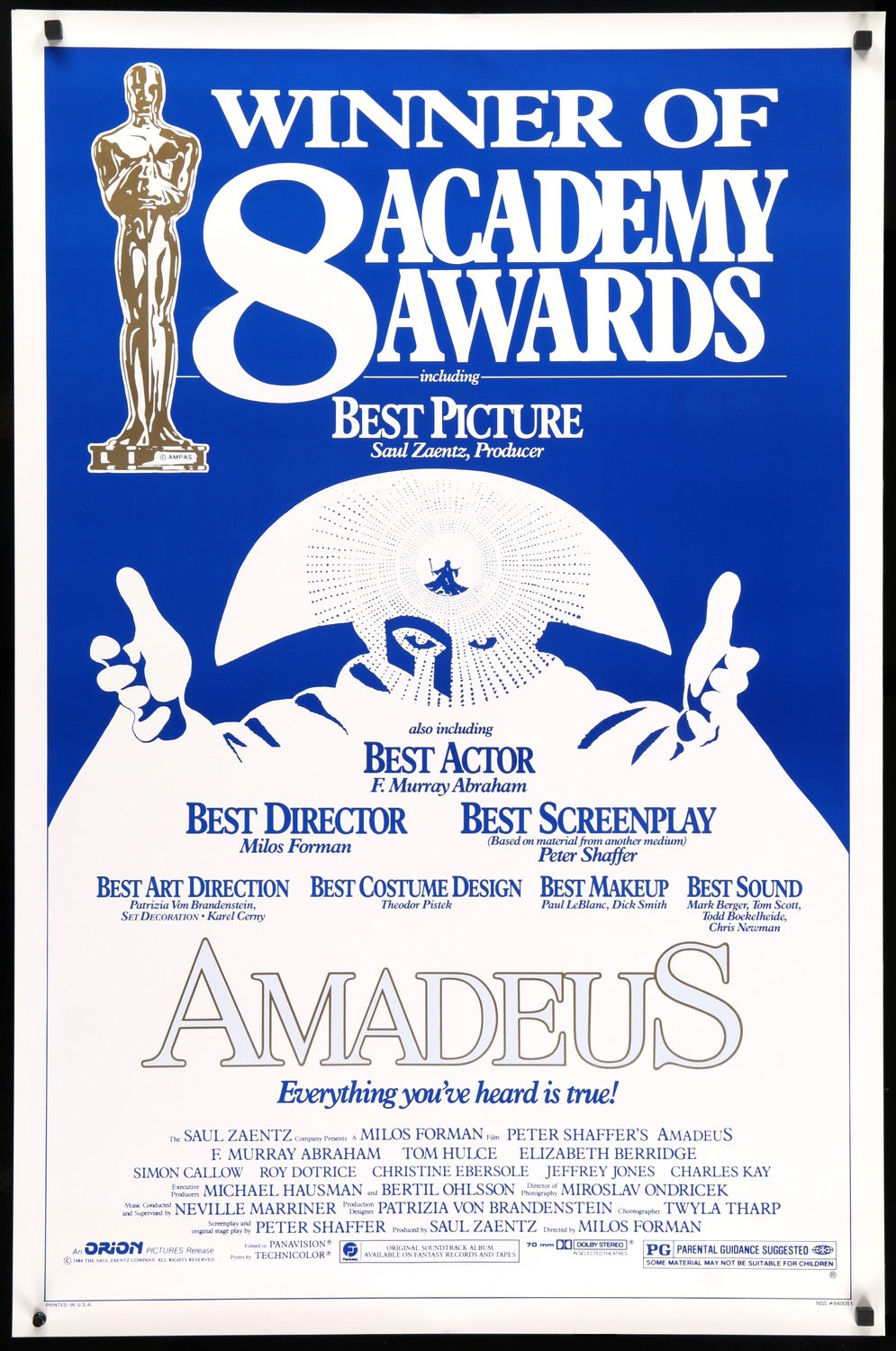 Amadeus Original One Sheet Movie Poster Film Art Movie Posters