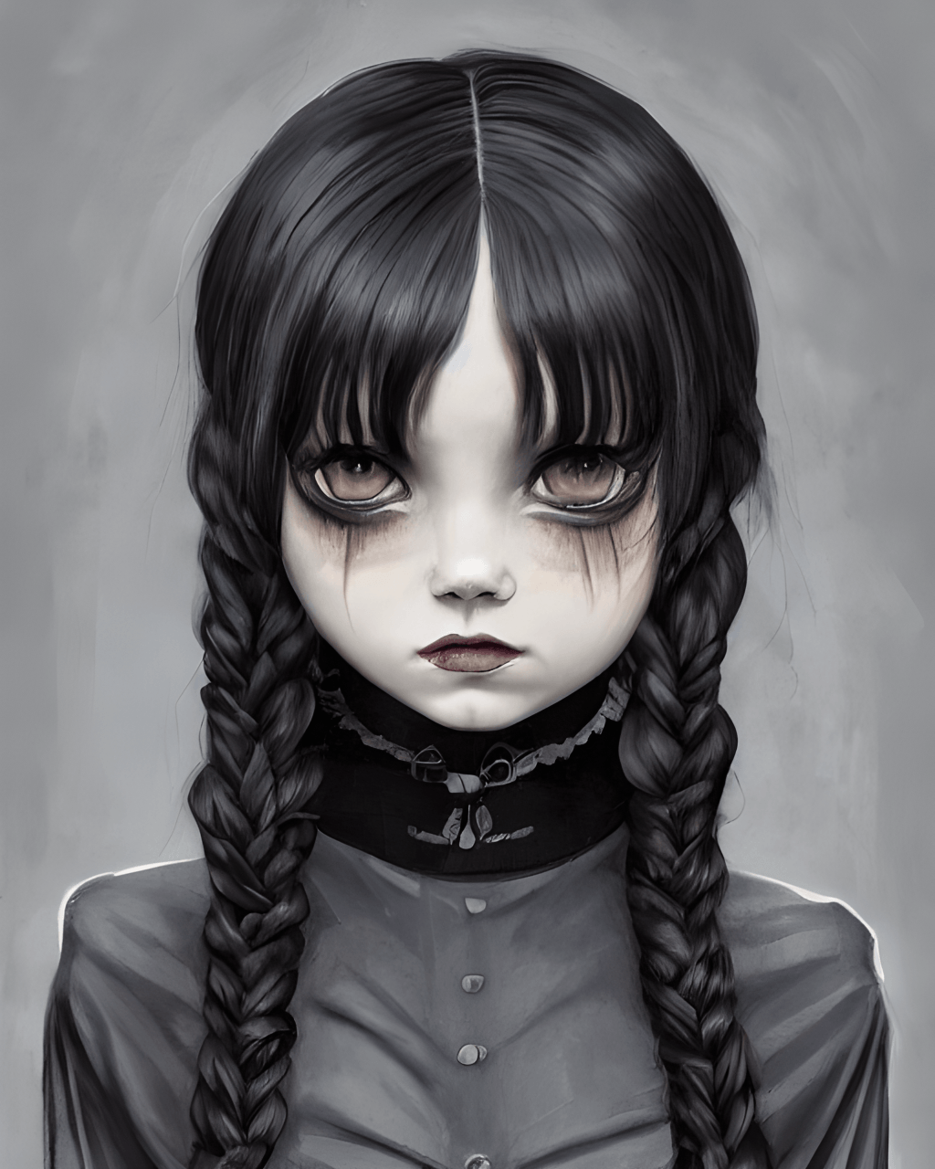 Ominous Presence Graphic of Wednesday Addams · Creative Fabrica