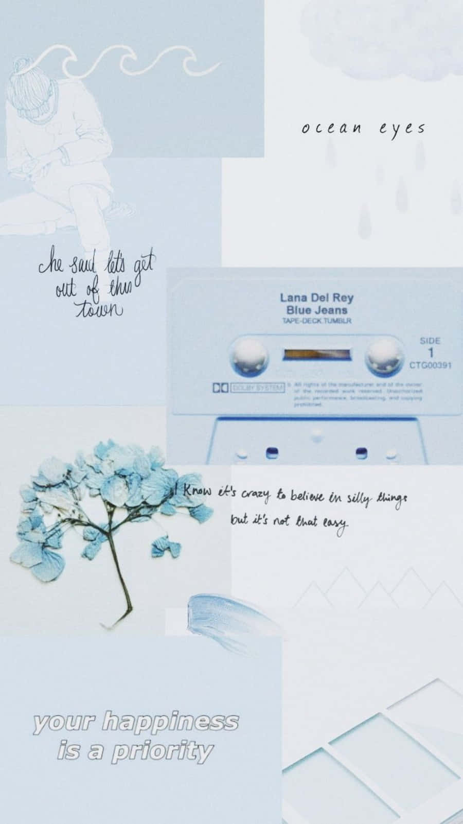 Free Aesthetic Blue Collage Wallpaper Downloads, Aesthetic Blue Collage Wallpaper for FREE