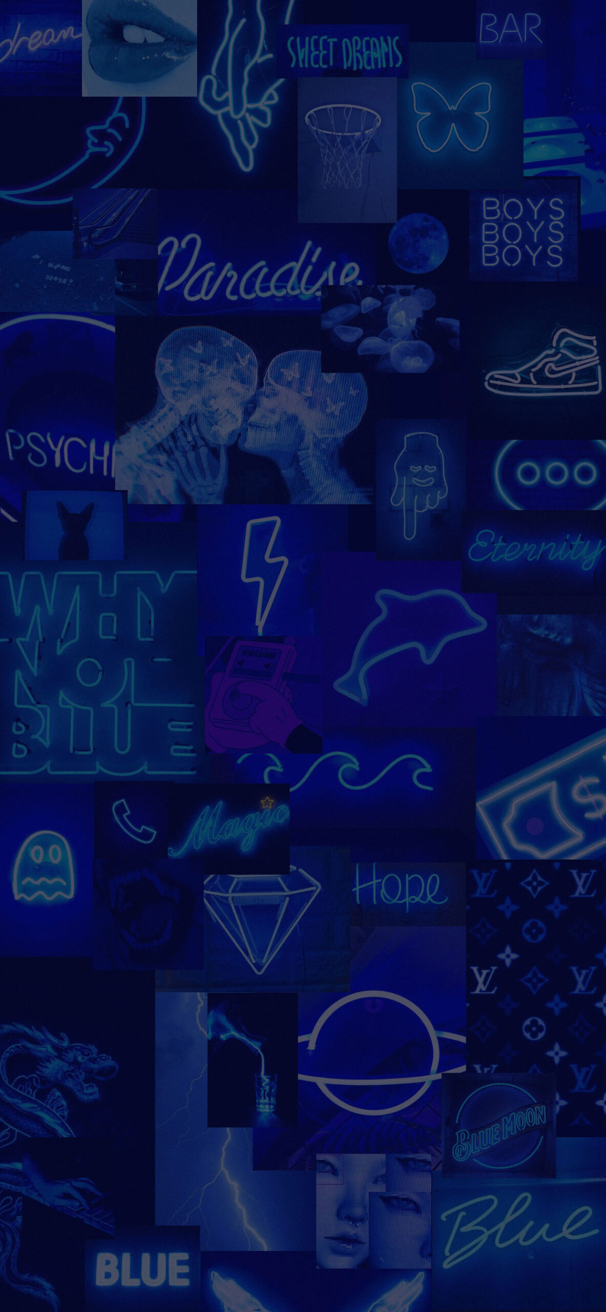 Blue Neon Aesthetic Wallpaper Blue Wallpaper for iPhone