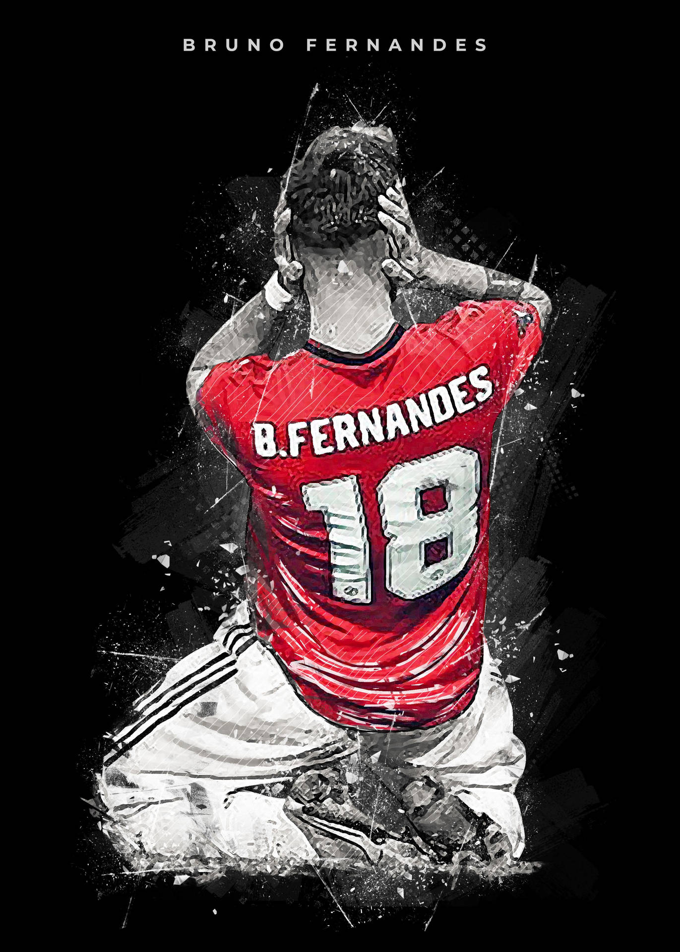 Download Bruno Fernandes Manchester United Artwork Wallpaper