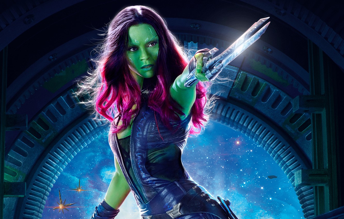 Wallpaper fiction, poster, Zoe Saldana, Zoe Saldana, Gamora, Gamora, Guardians of the Galaxy Vol. 2, Guardians Of The Galaxy. Part - for desktop, section фильмы