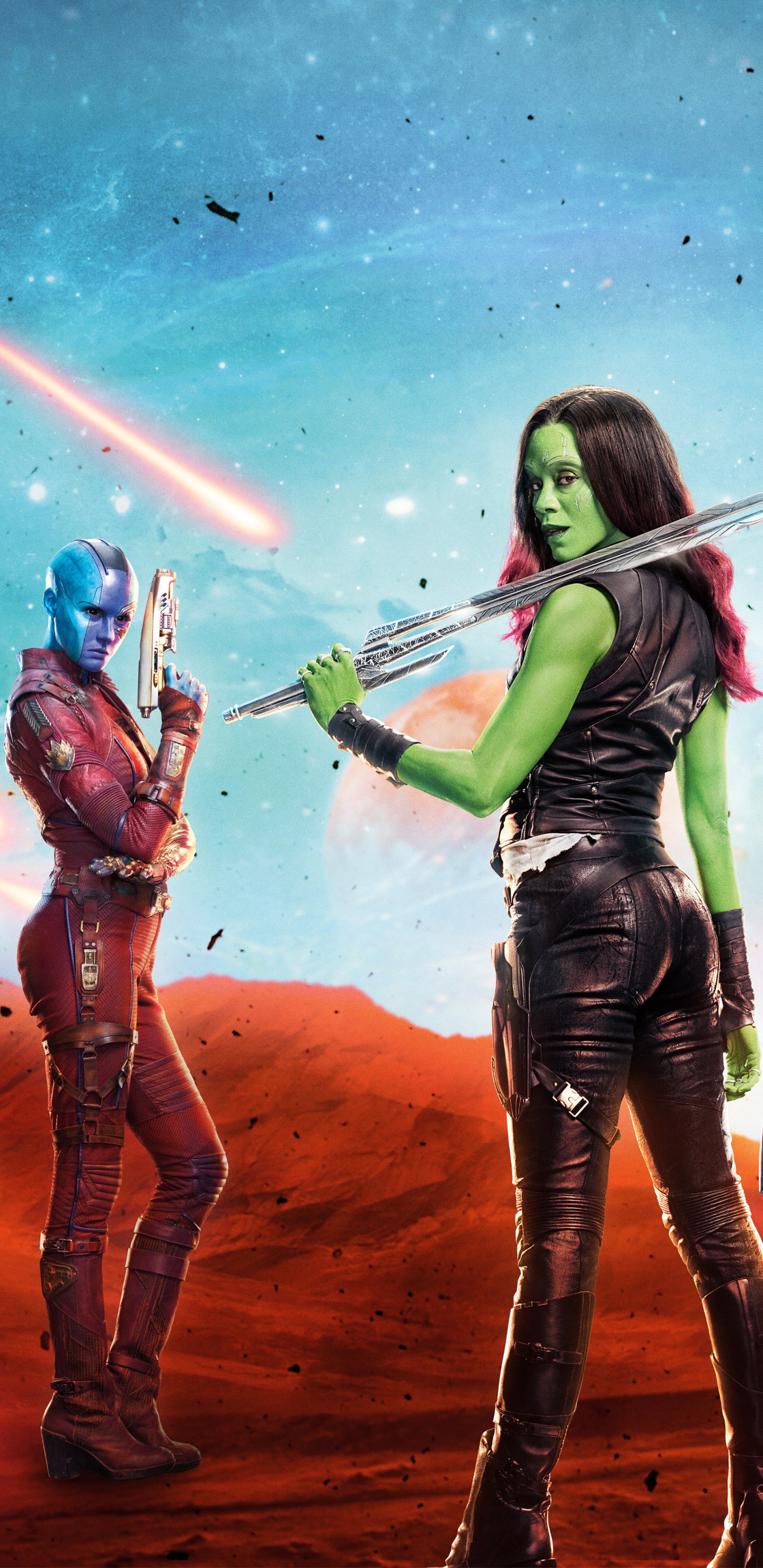 Wallpaper / Movie Guardians of the Galaxy Vol. 2 Phone Wallpaper, Gamora, Nebula (Marvel Comics), Zoe Saldana, 1440x2960 free download