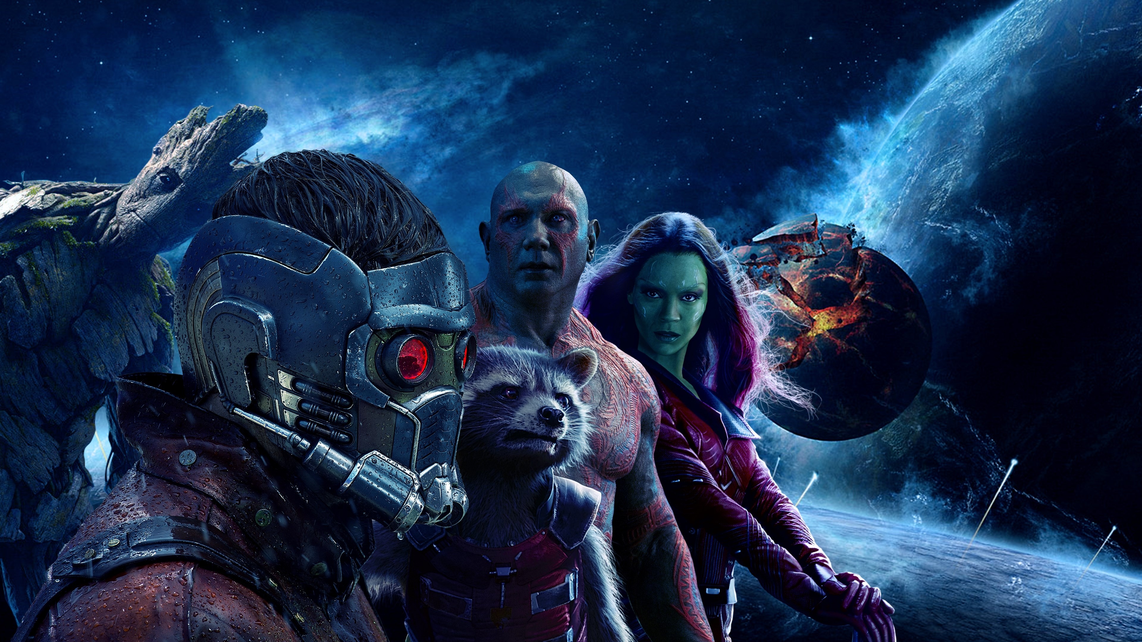 Wallpaper Guardians of the Galaxy Vol Gamora, raccoon, Zoe Saldaña, best movies, Movies