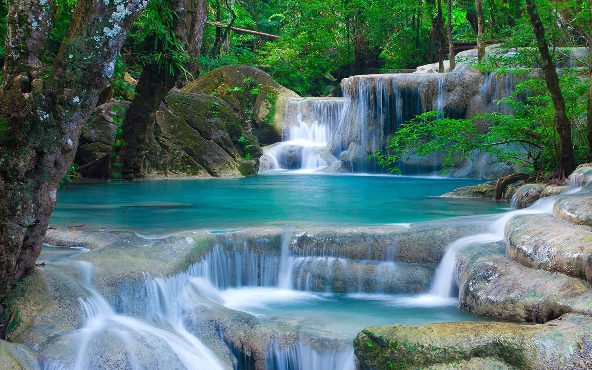 Thailand Waterfalls The Beauty Of Nature Landscape HD Wallpaper Tablets And Mobile Phones Free Download For Desktop, Wallpaper13.com