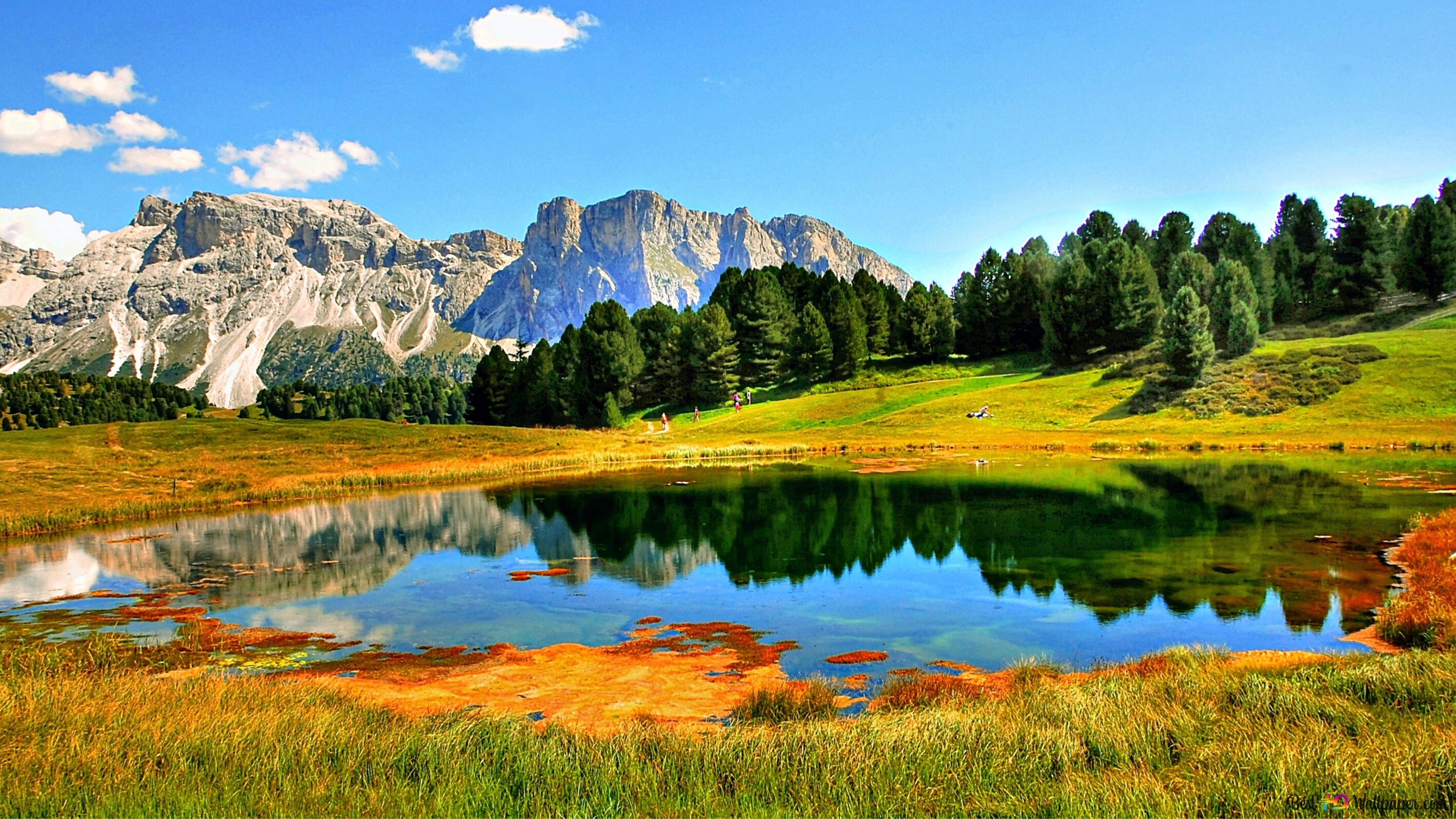 Amazing Landscape, Mountain and Lake in the middle 4K wallpaper download