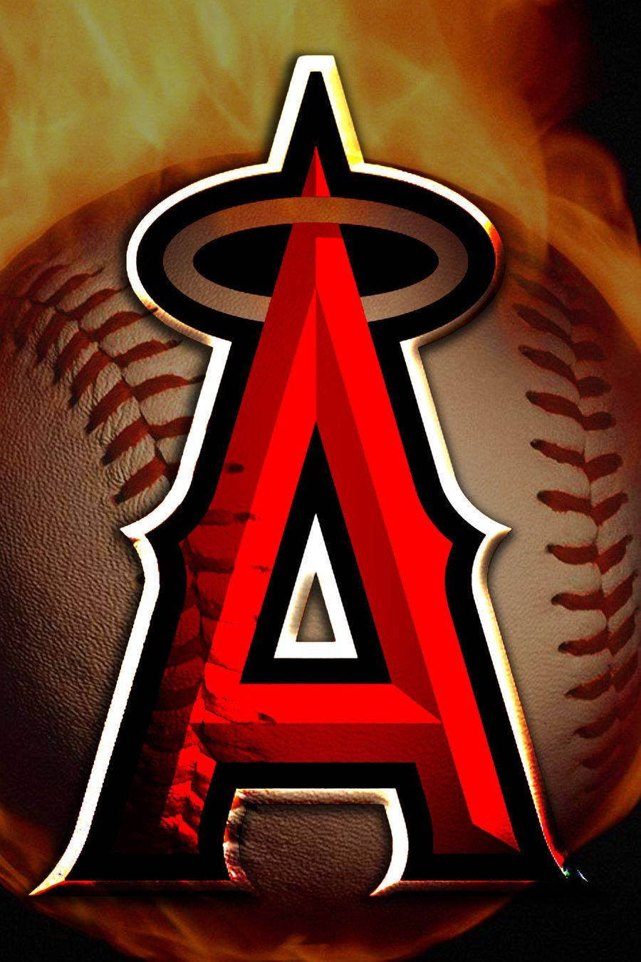 Download Los Angeles Angels Flaming Baseball Wallpaper
