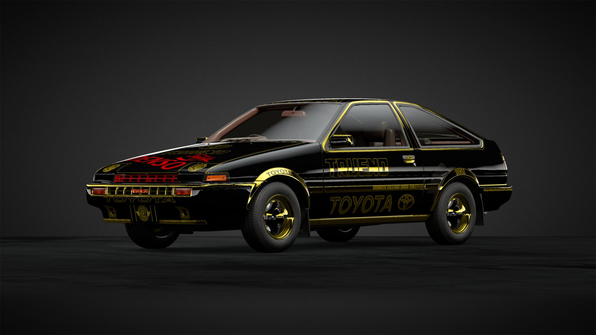 Trueno Black on Gold Edition Livery by grandpa_pops. Community. Gran Turismo Sport