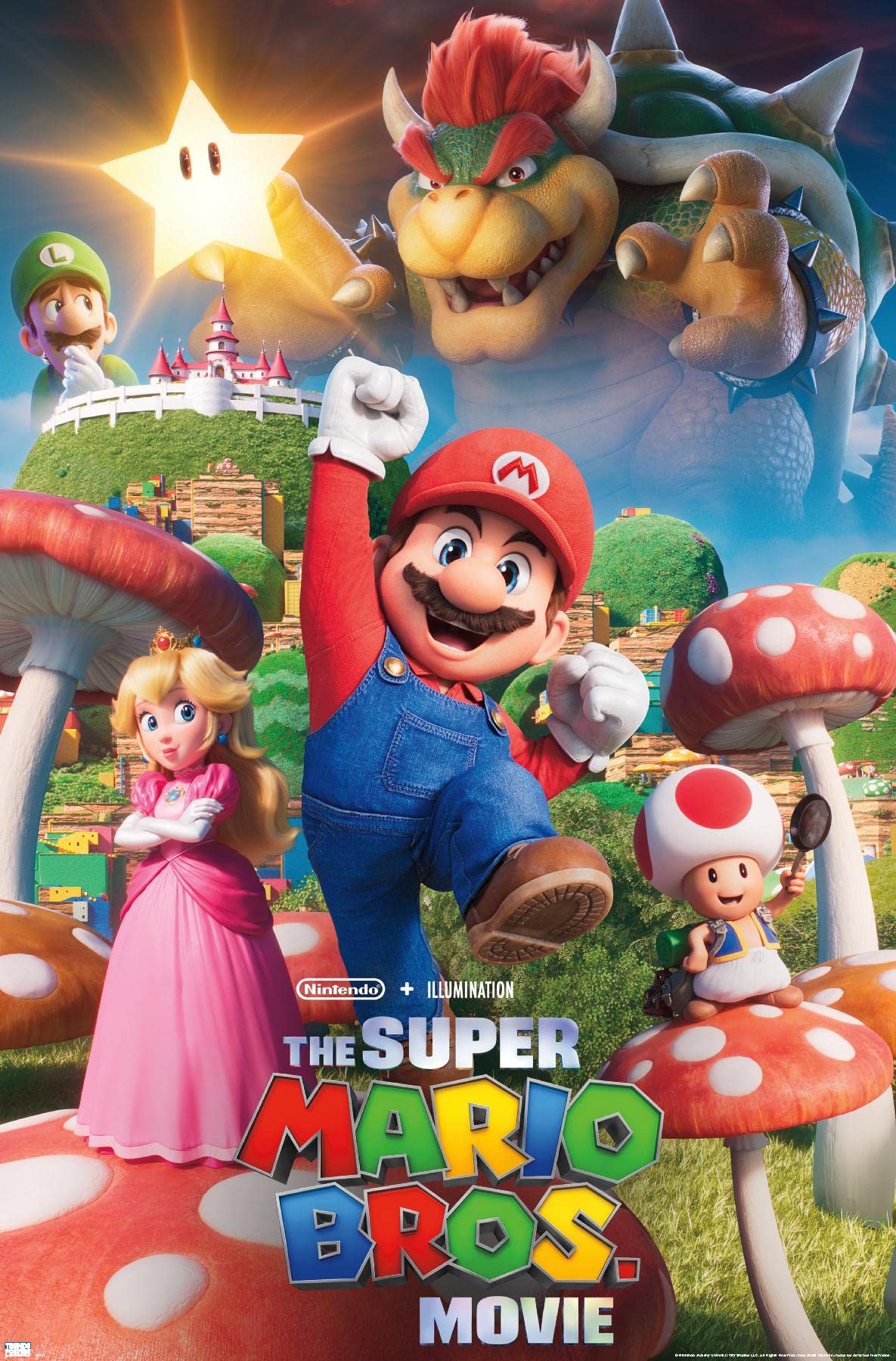 Trends International The Super Mario Bros. Movie Kingdom Key Art Wall Poster, 22.375 x Premium Unframed Version: Posters & Prints